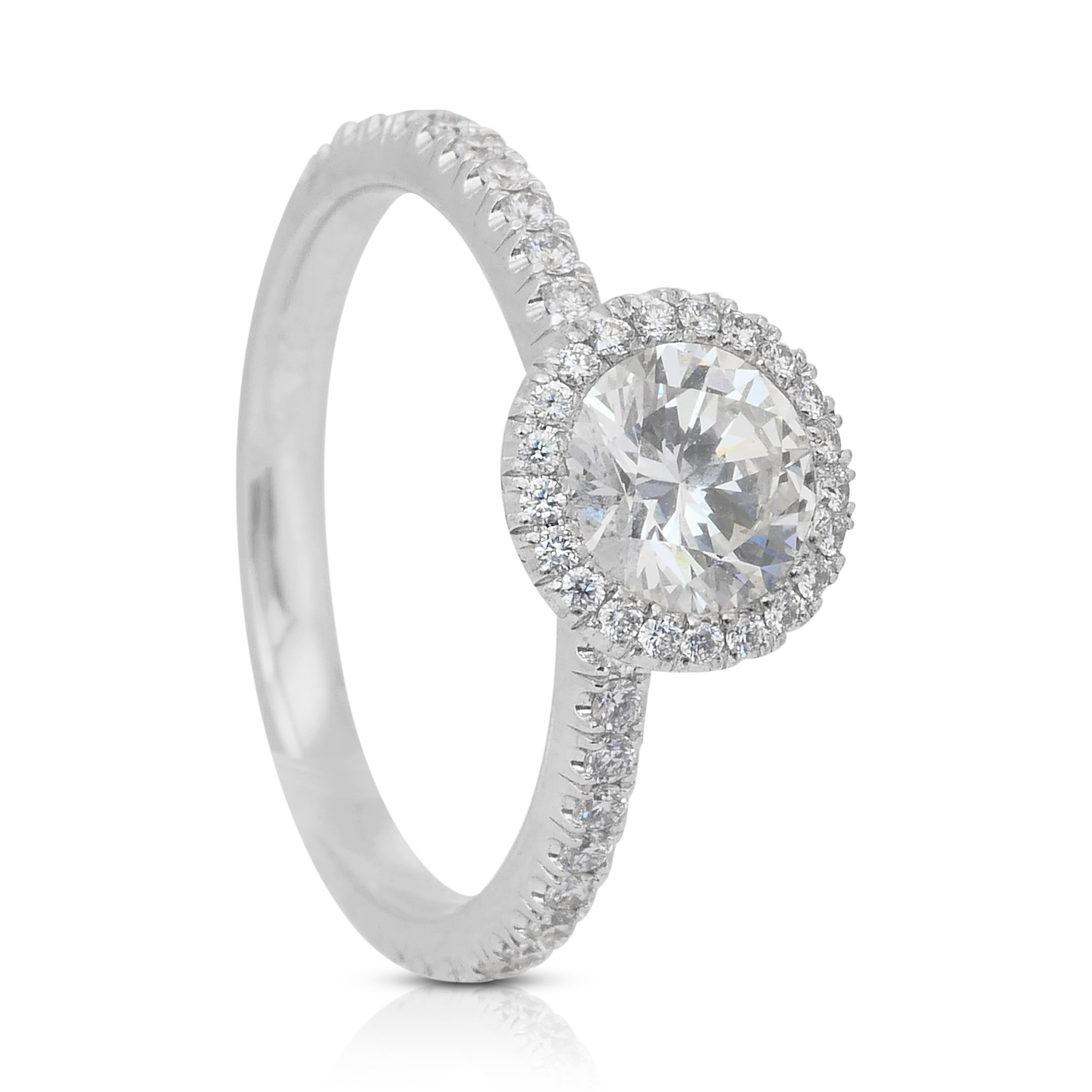 Zeitloser 1,97ct Diamanten Halo Ring in Platin - IGI zertifiziert 2