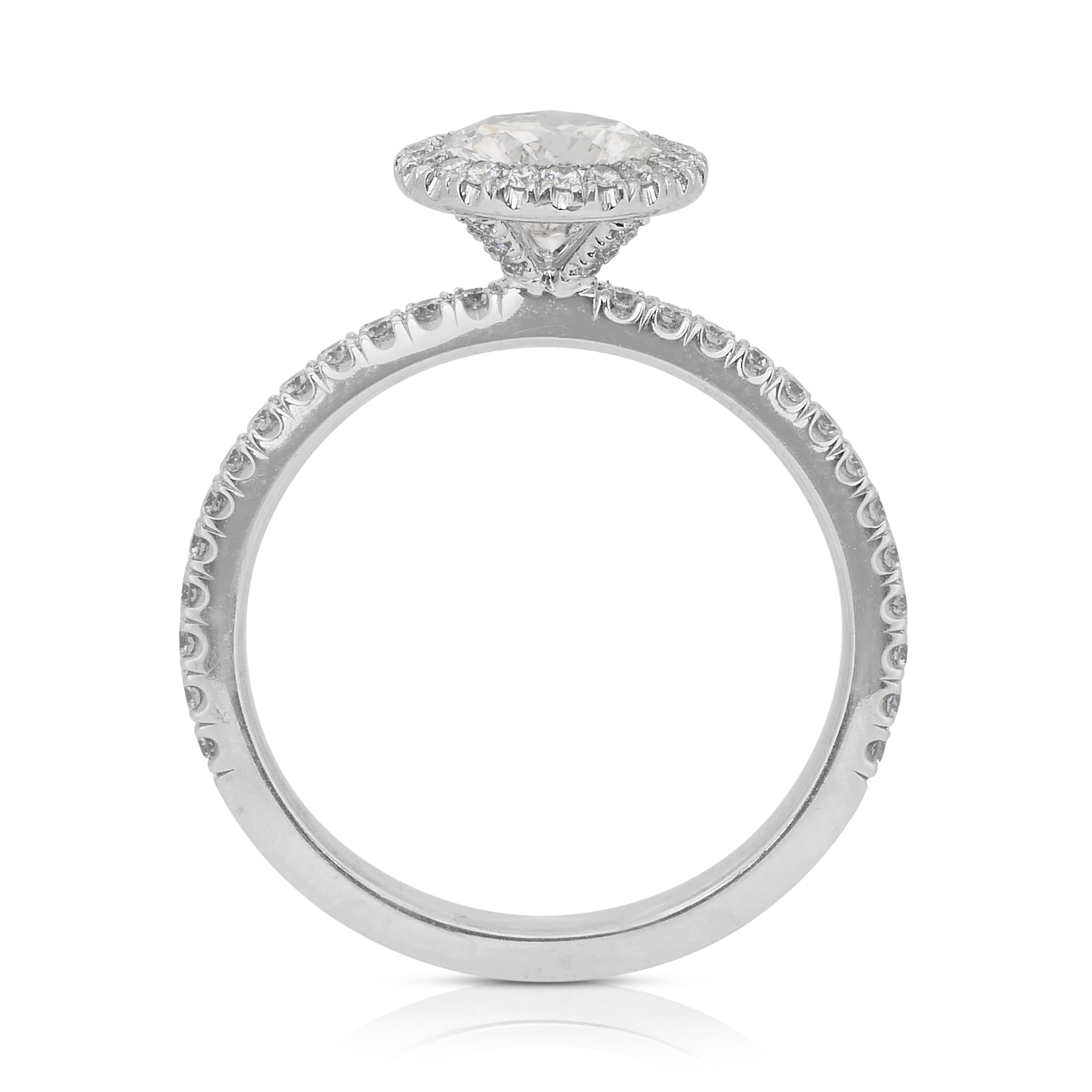 Zeitloser 1,97ct Diamanten Halo Ring in Platin - IGI zertifiziert 3