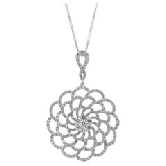 Zeitlose 2,00ct Diamanten Halskette mit Anhänger in 18k Weißgold - IGI zertifiziert