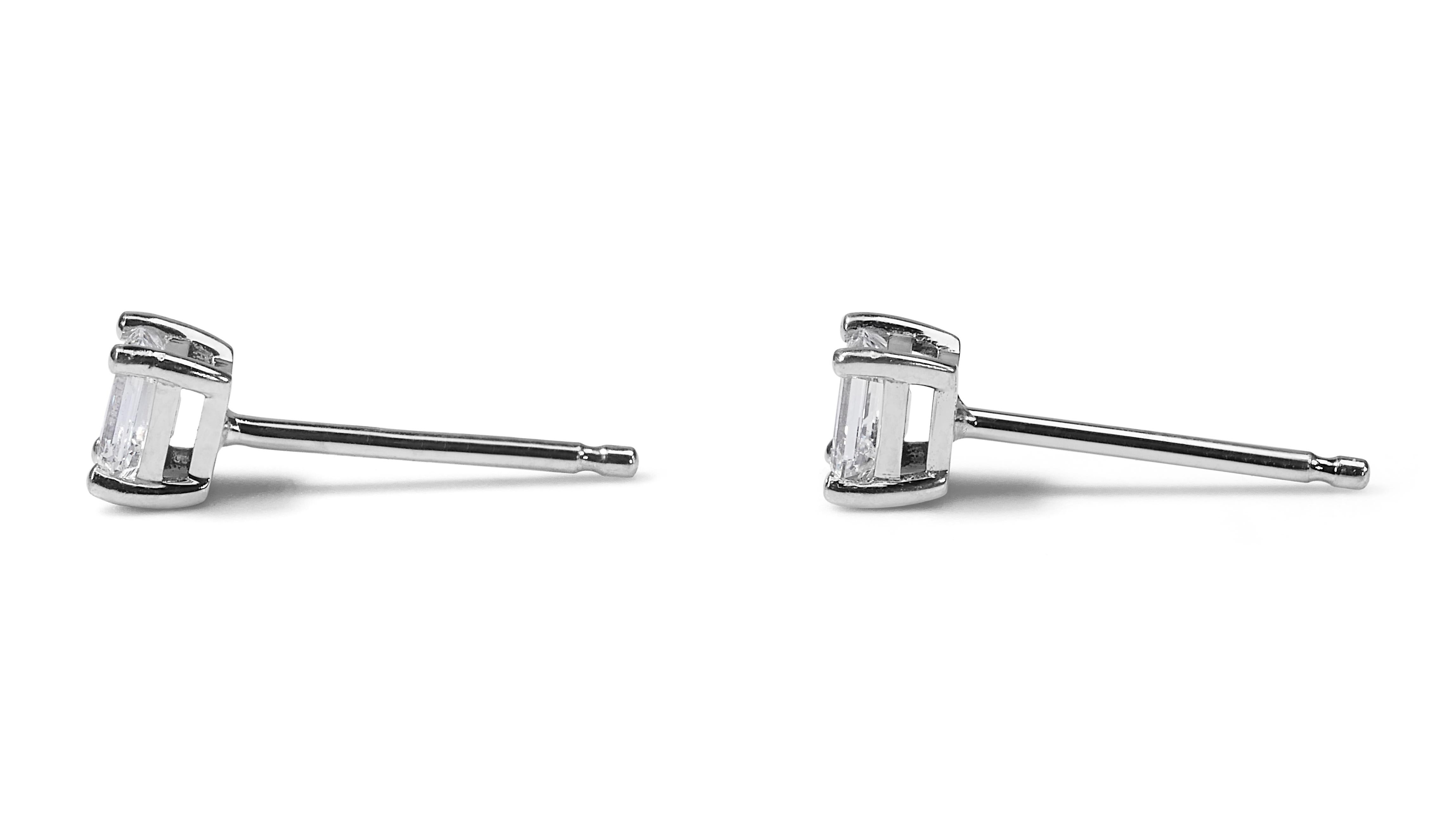 Timeless 2.00ct Diamonds Stud Earrings in 18k White Gold - IGI Certified 2