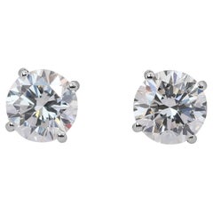 Timeless 2.00ct Triple Excellent Ideal Cut Diamonds Stud Earrings - GIA
