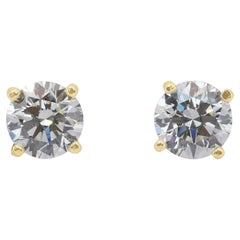 Timeless 2.04ct Diamond Stud Earrings in 18k Yellow Gold - IGI Certified