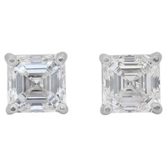 Timeless 2.06ct Diamonds Stud Earrings in 18k White Gold - IGI Certified