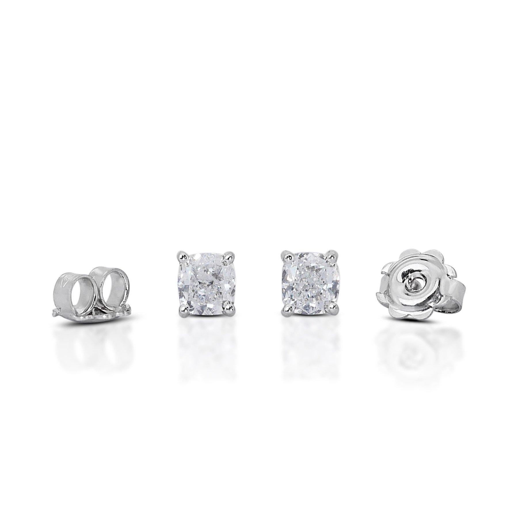 Pendientes intemporales con diamantes de talla ideal doble excelente de 2,07 ct - Certificado GIA en venta 5