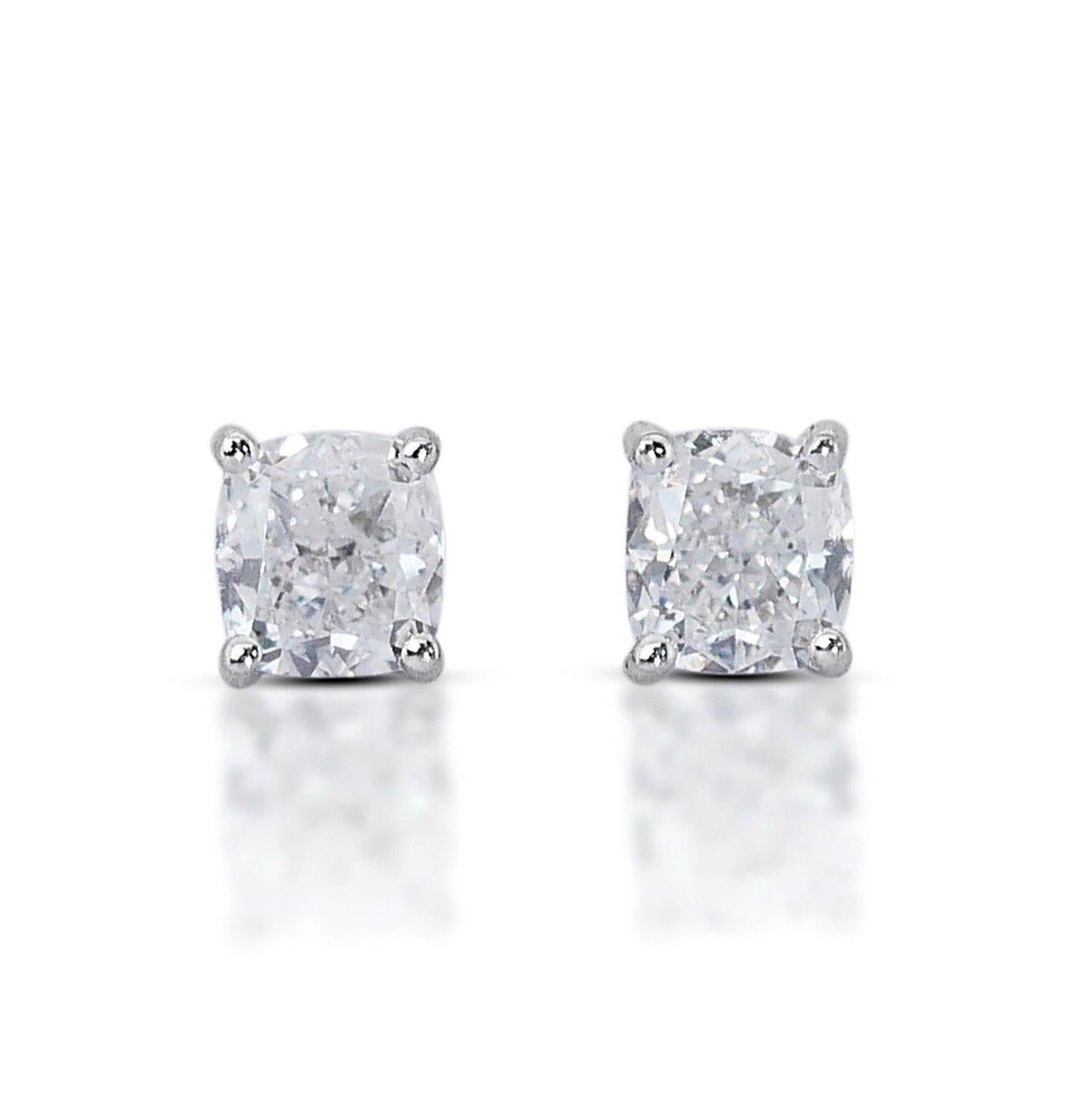 Pendientes intemporales con diamantes de talla ideal doble excelente de 2,07 ct - Certificado GIA en venta 6