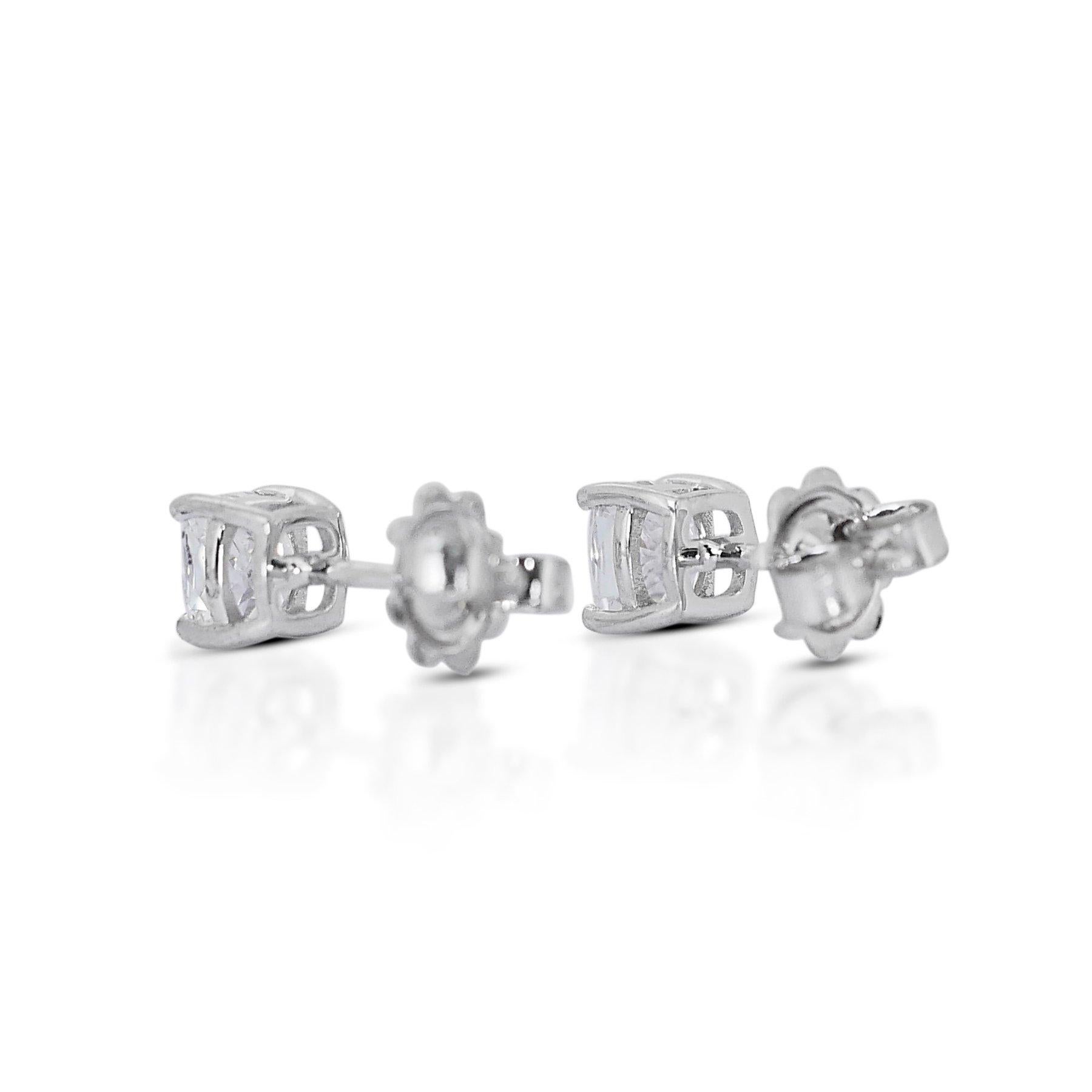 Pendientes intemporales con diamantes de talla ideal doble excelente de 2,07 ct - Certificado GIA en Nuevo estado para la venta en רמת גן, IL