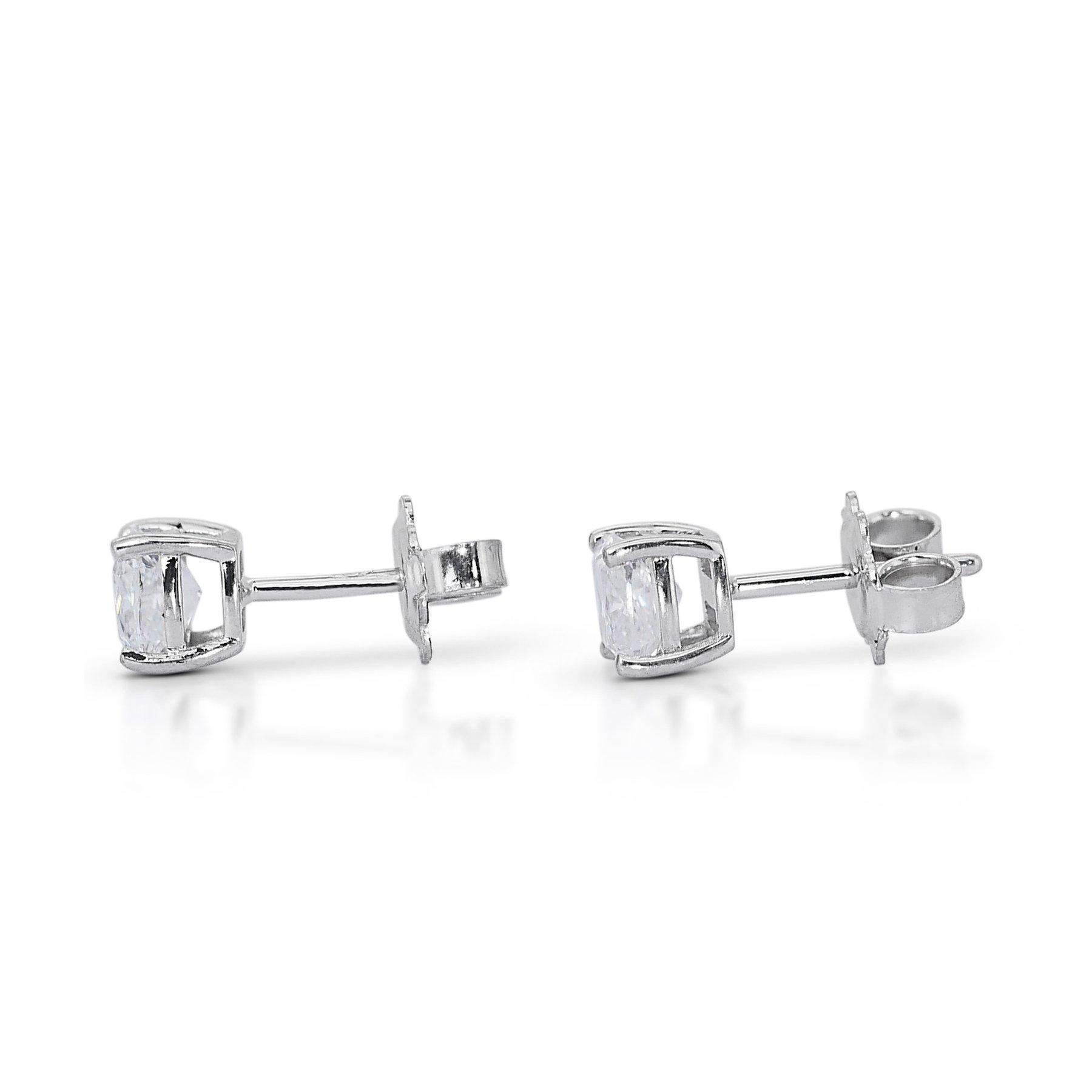De las mujeres Pendientes intemporales con diamantes de talla ideal doble excelente de 2,07 ct - Certificado GIA en venta