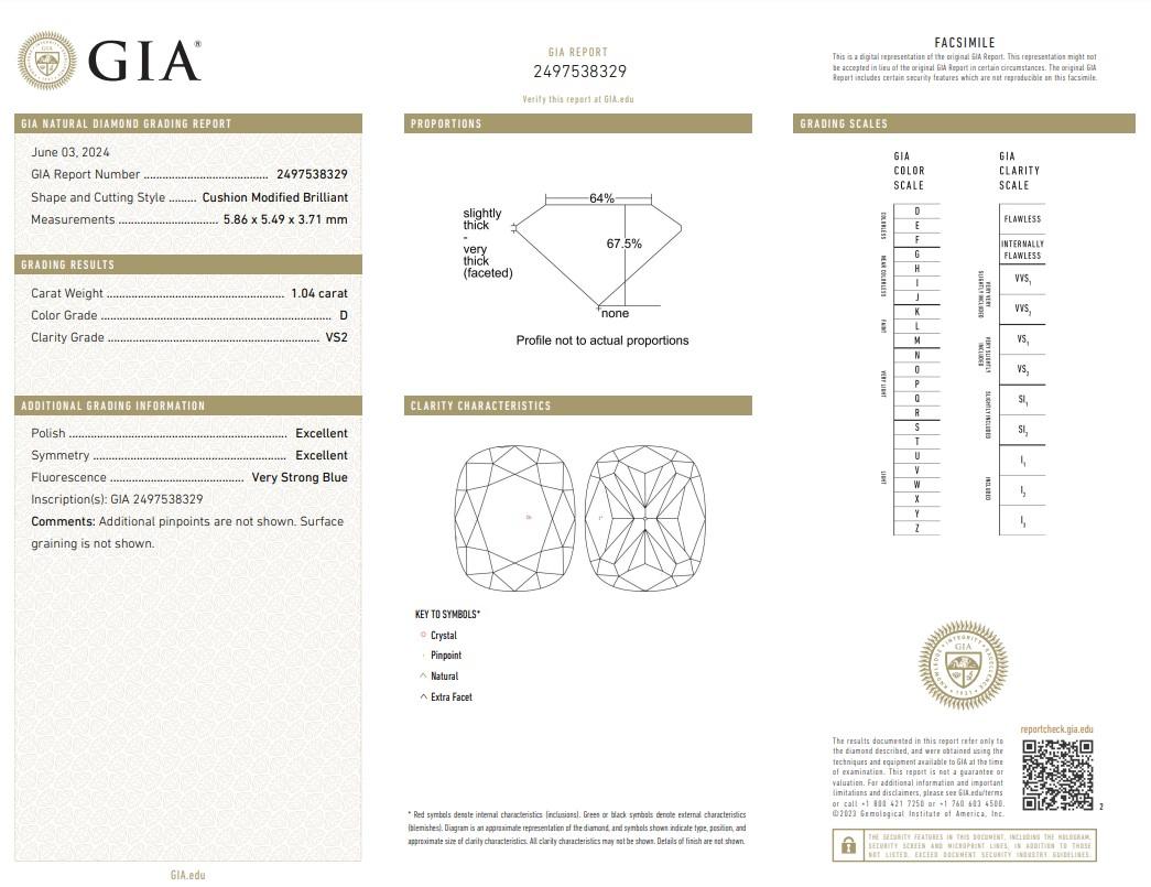 Pendientes intemporales con diamantes de talla ideal doble excelente de 2,07 ct - Certificado GIA en venta 3