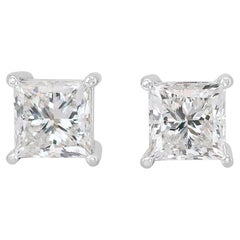 Timeless 2.08ct Diamonds Stud Earrings in 18k White Gold - GIA Certified Timeless 2.08ct Diamonds Stud Earrings in 18k White Gold - GIA Certified