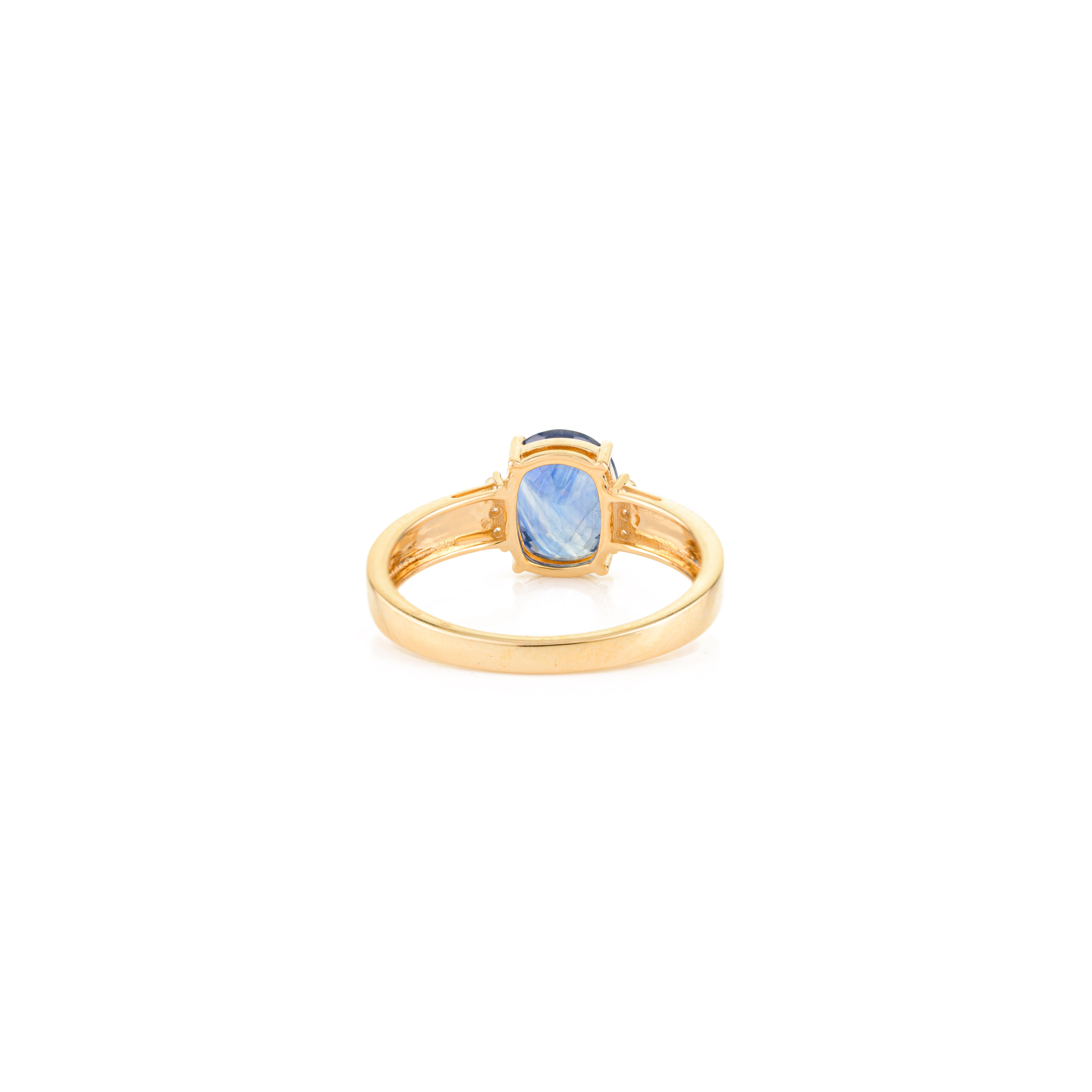 in vendita:  Timeless 2,17 Ct. Anello cocktail con zaffiro blu ovale e diamante in oro giallo 14k 9