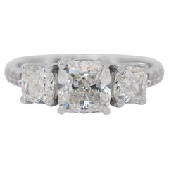 Timeless 2.17ct Diamonds 3-Stone Ring in 18k White Gold - IGI Certified Timeless 2.17ct Diamonds 3-Stone Ring in 18k White Gold - IGI Certified