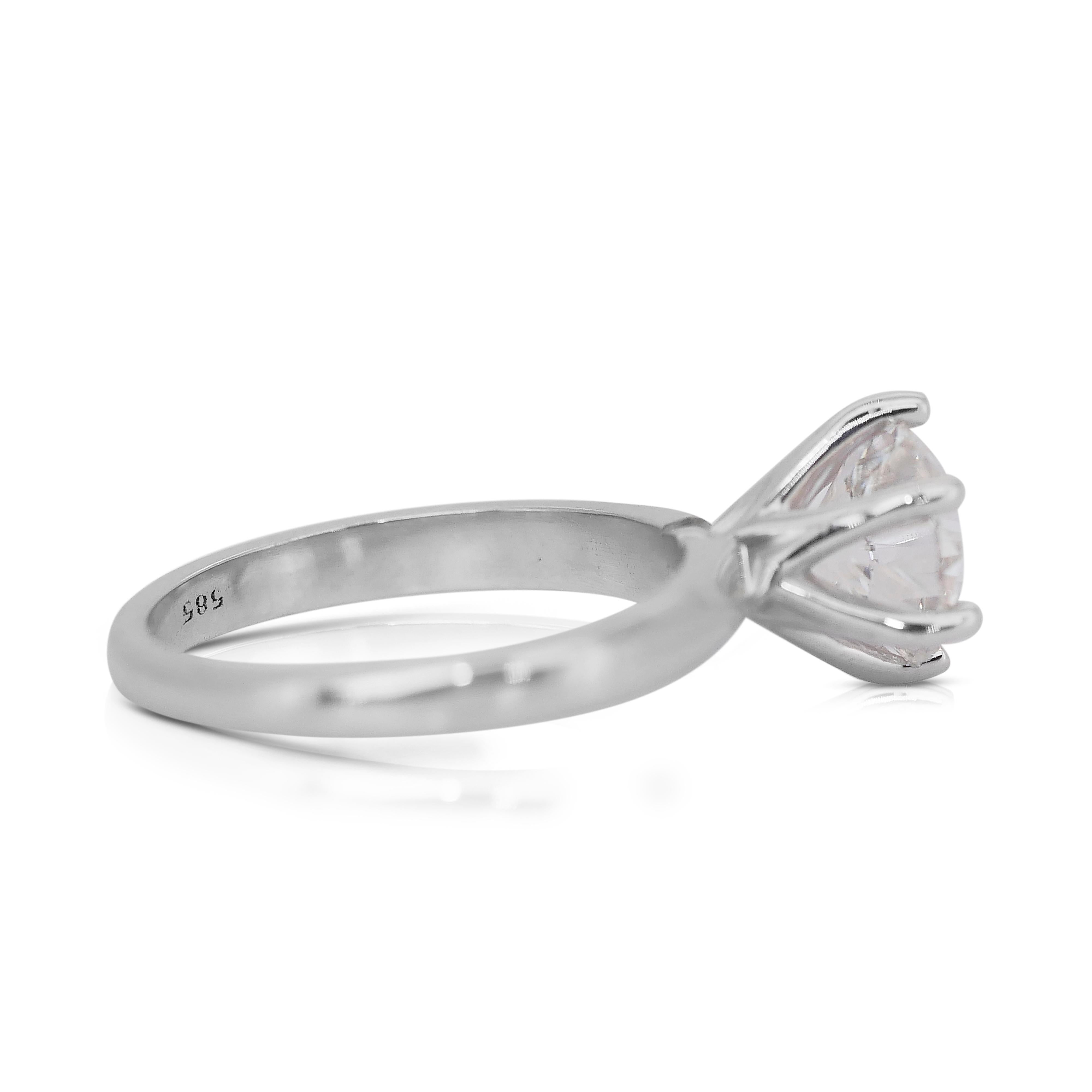 Round Cut Timeless 2.20ct Triple Excellent Ideal Cut Diamond Solitaire Ring -GIA Certified For Sale