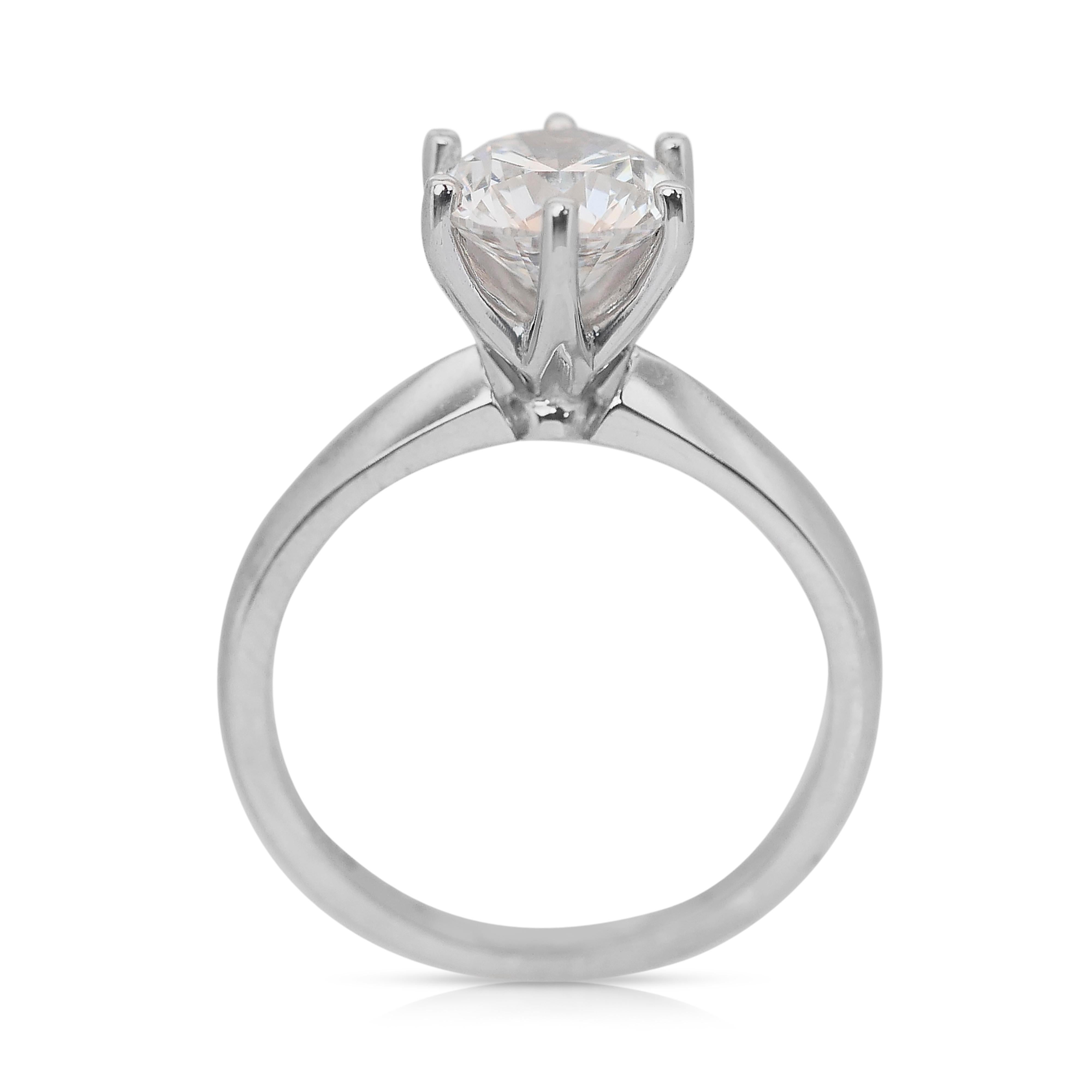 Timeless 2.20ct Triple Excellent Ideal Cut Diamond Solitaire Ring -GIA Certified In New Condition For Sale In רמת גן, IL