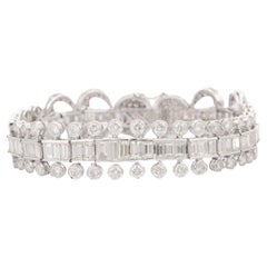 Timeless 22,66 Karat Diamant-Hochzeitsarmband aus massivem 18kt Weißgold