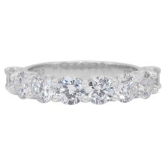 Timeless 2.76ct Diamonds Half-Eternity Ring in 18k White Gold - IGI Certified