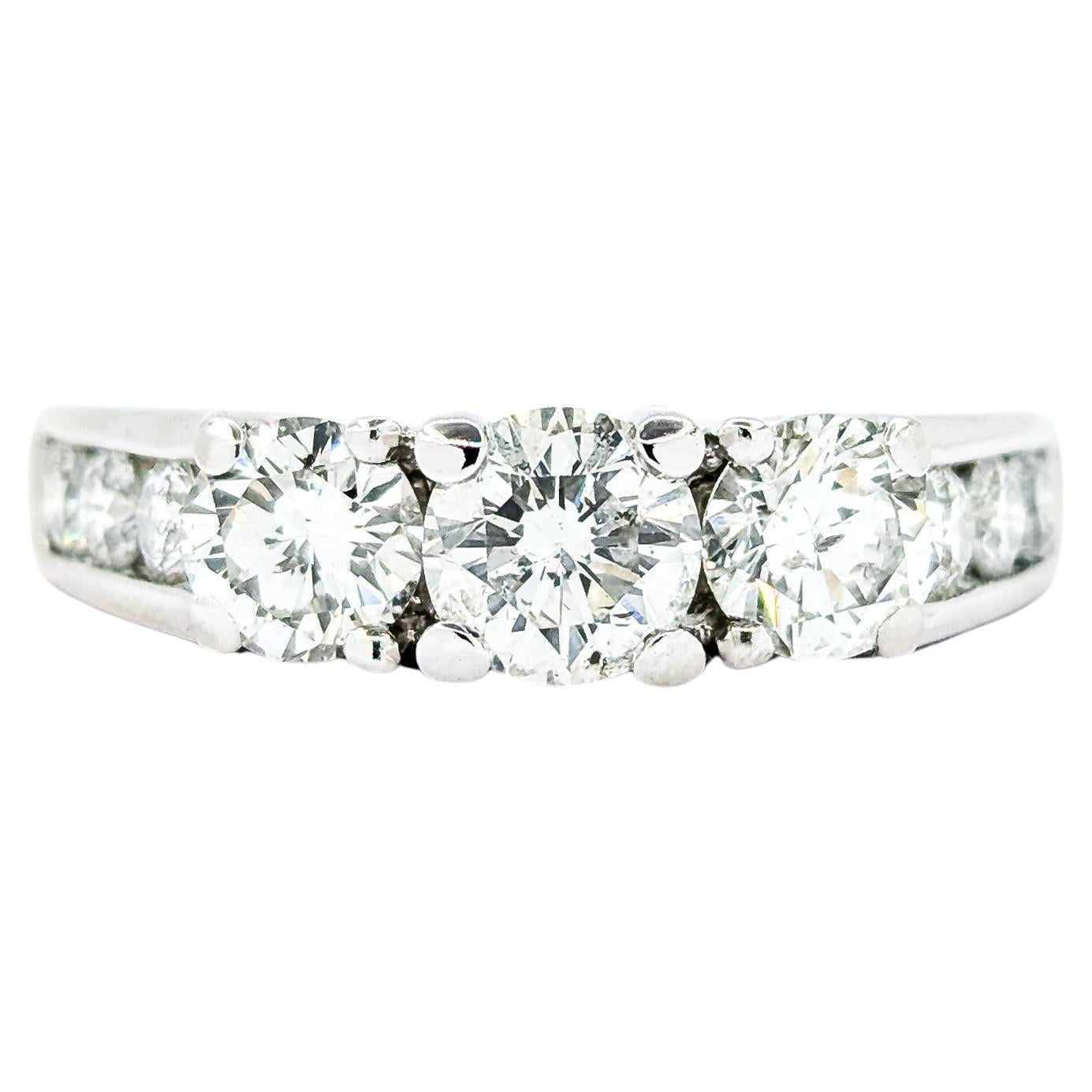 Timeless 3-Stone Diamond Ring in 14k White Gold