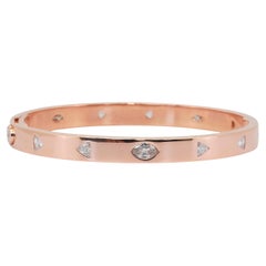 Timeless 3.47ct Diamonds Bangle in 18k Rose Gold - IGI Certified
