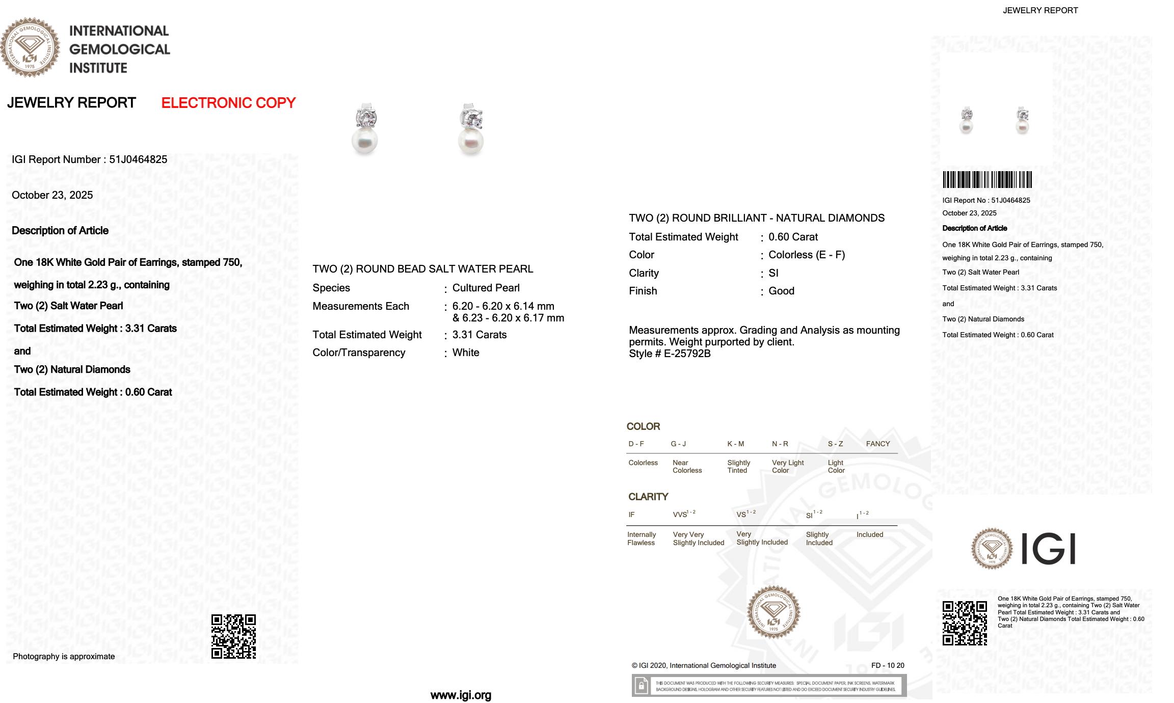 Boucles d'oreilles intemporelles en diamants et perles de culture des mers du Sud de 3,91ct Pour femmes en vente