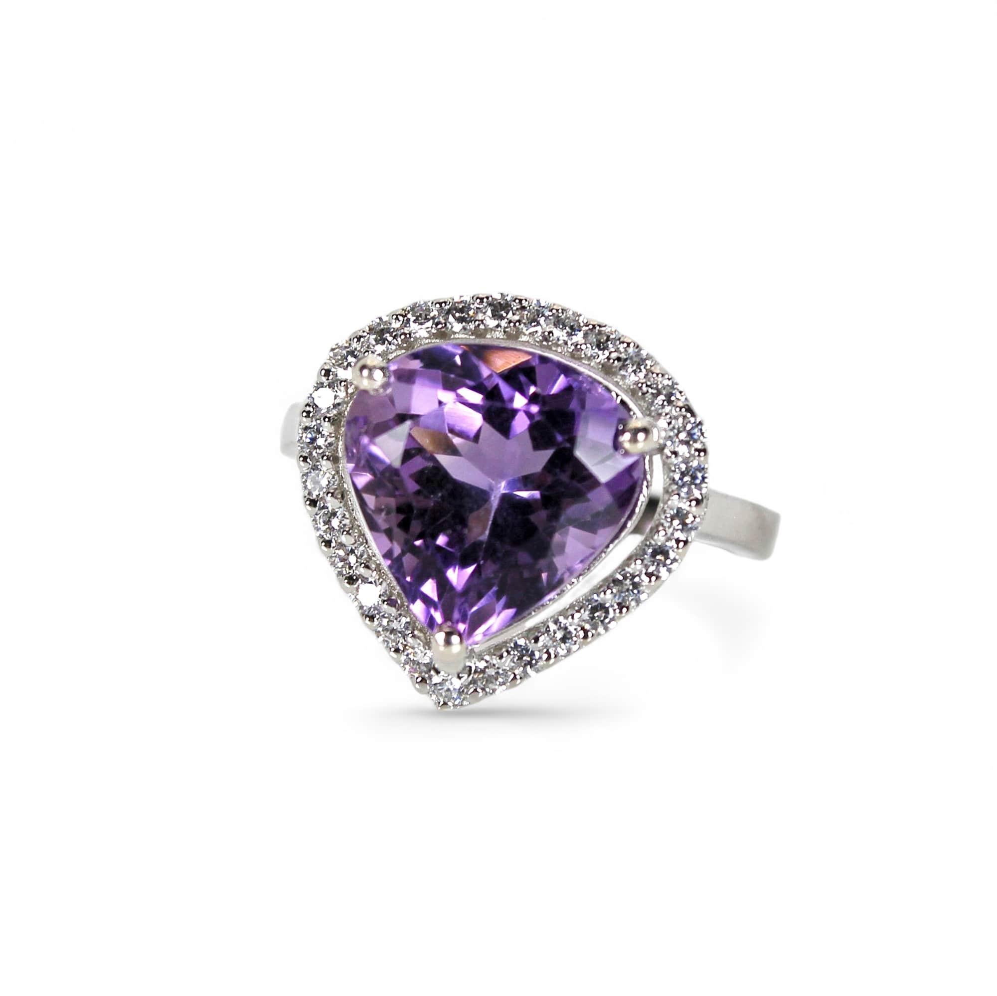 Product Details:

Metal - Silver
Indian ring size - 13
Product gross Weight - 4.530 Grams
Gemstone - Natural amethyst
Stone weight - 5.35 Carat
Stone shape - Pear
Stone size - 12 x 10 mm

our natural amethyst gemstone ring in sterling silver studded