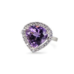Timeless 5.35 Carat Pear Shaped Amethyst Ring