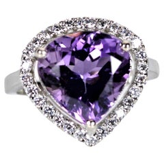 Timeless 5.35 Carat Pear Shaped Amethyst Ring