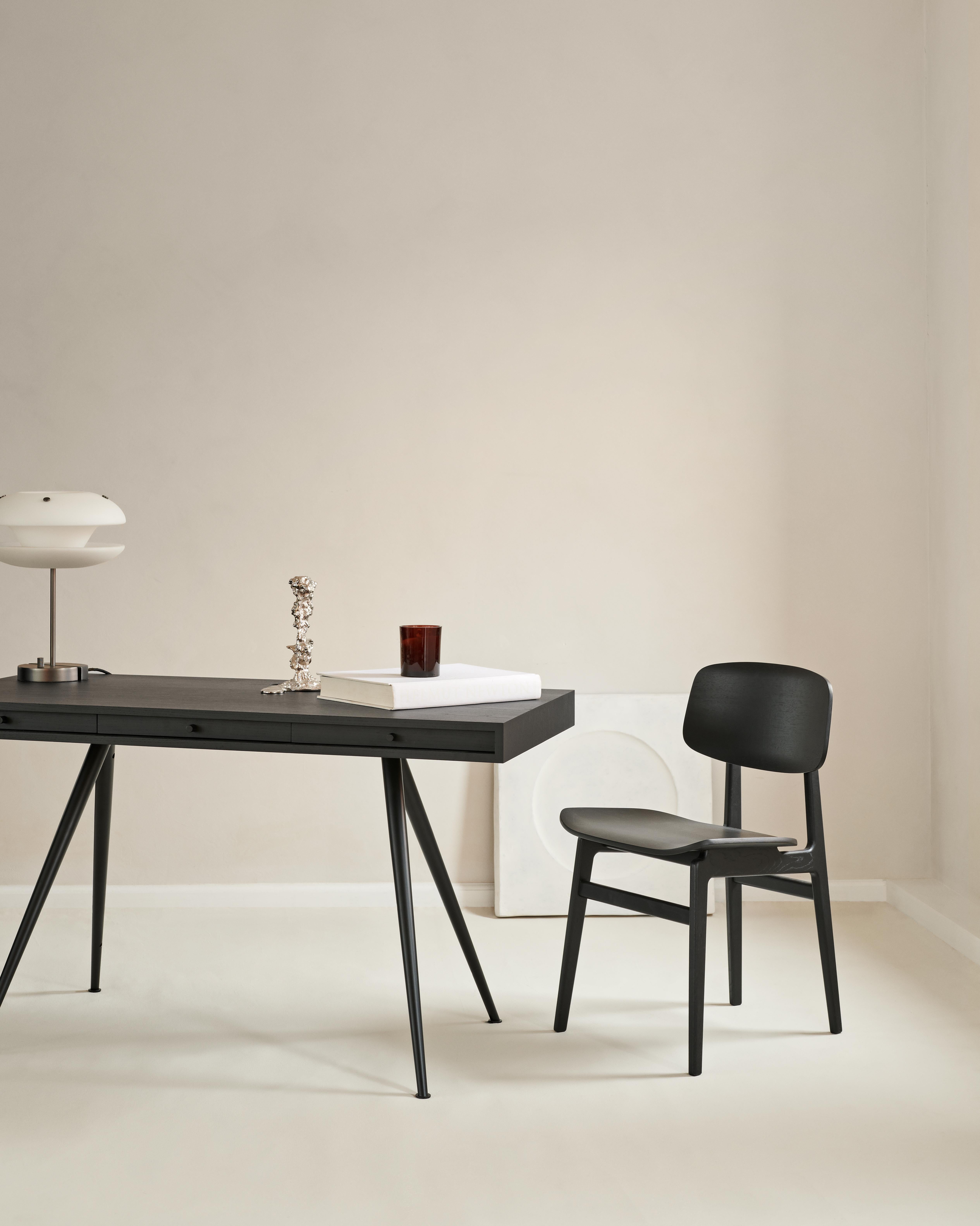 Scandinavian Modern Timeless 1960s Inspired JFK Desk in Black Ash For Sale