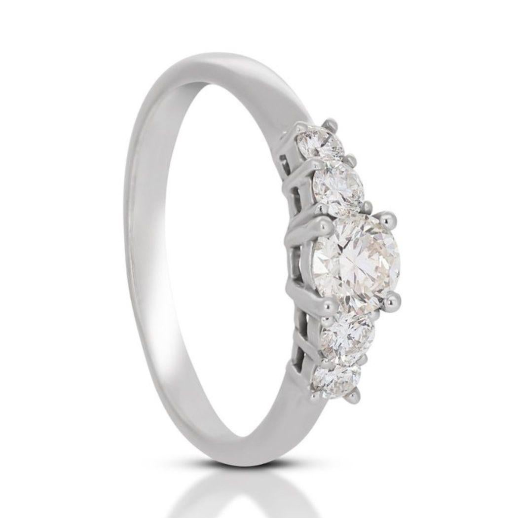 Timeless Allure: Enchanting 0.71ct Diamond Ring in 18K White Gold For Sale 1