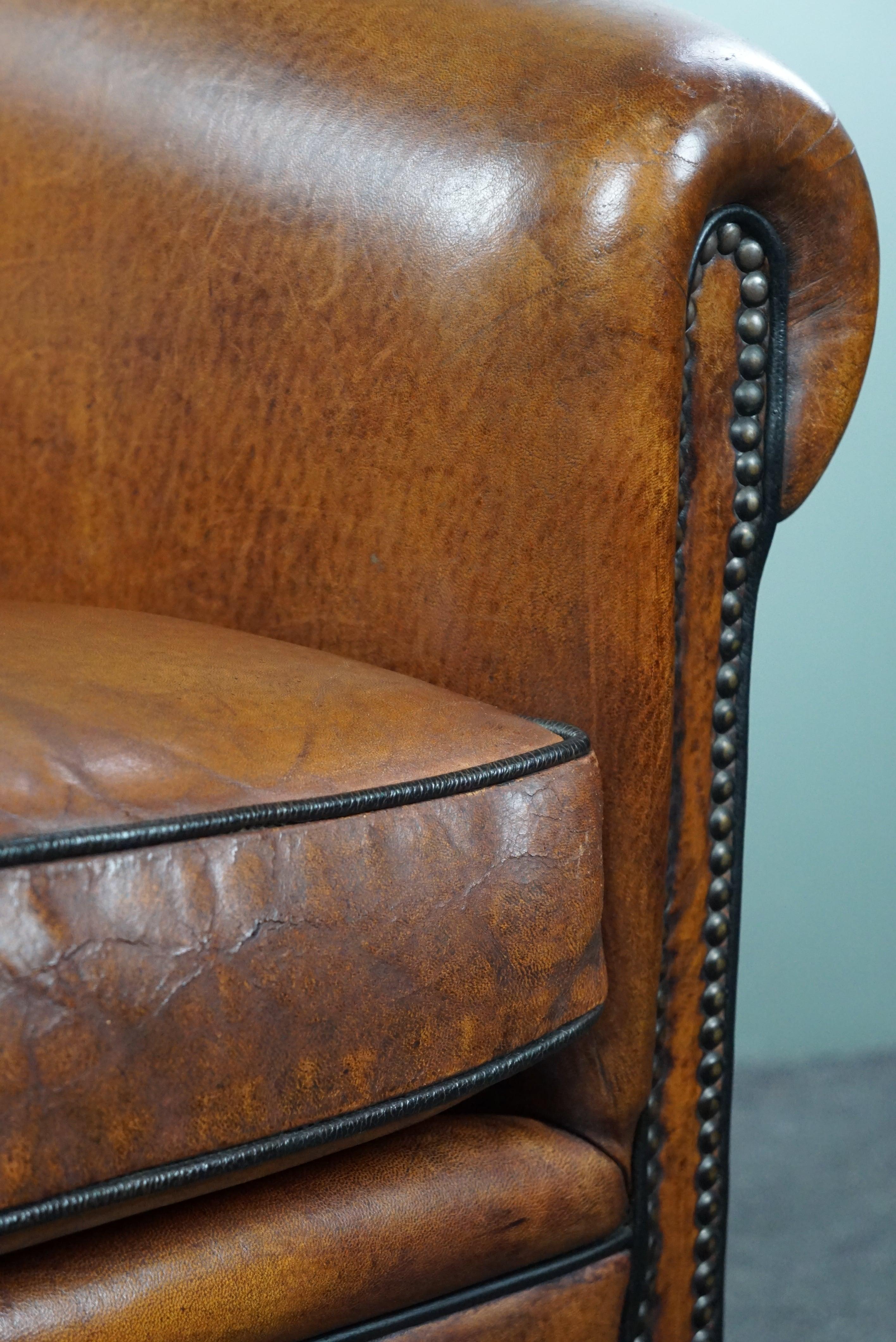 Timeless and high-quality sheep leather club armchair 3