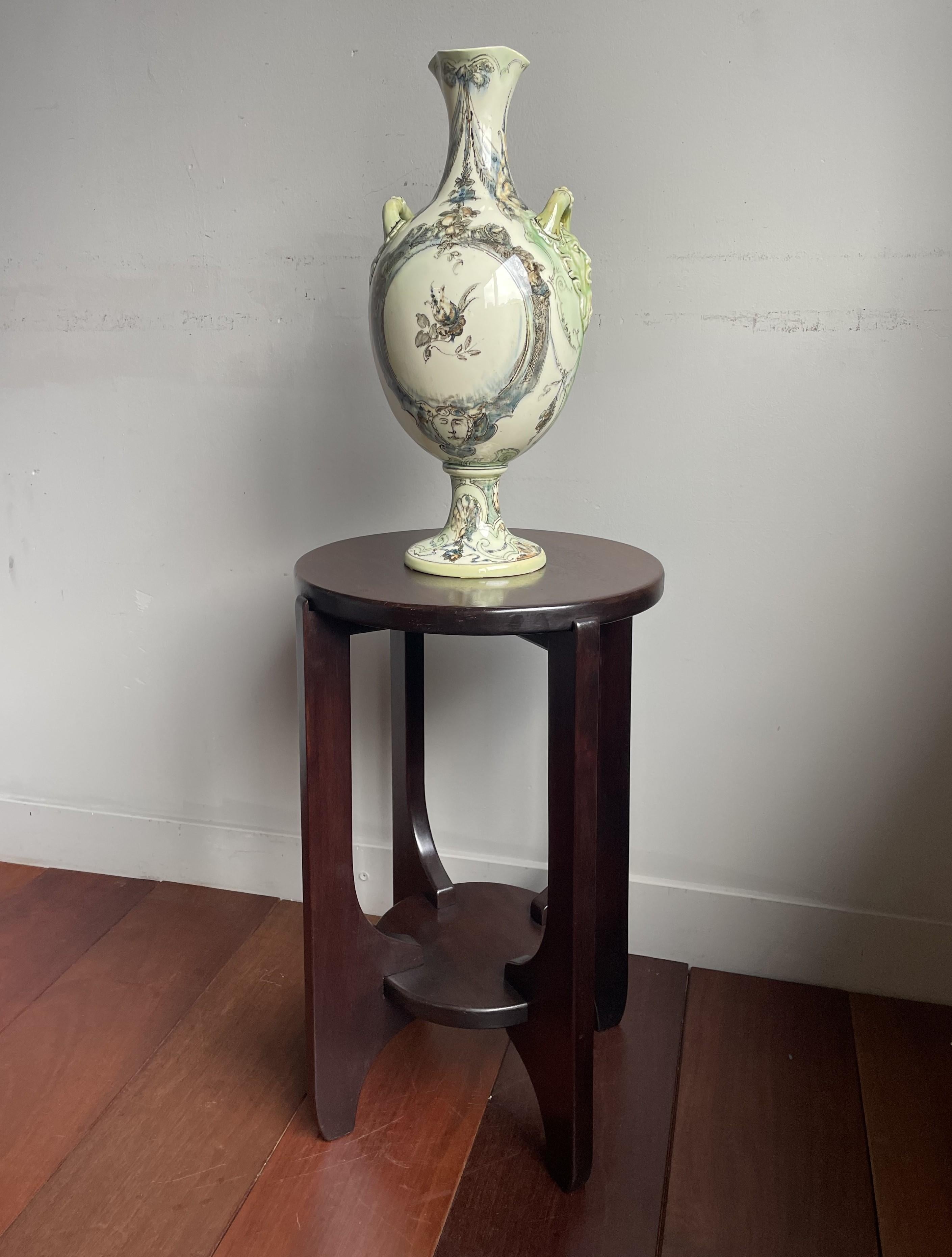 Timeless Antique Dutch Arts and Crafts Solid Wood Occasional / Wine / End Table 8