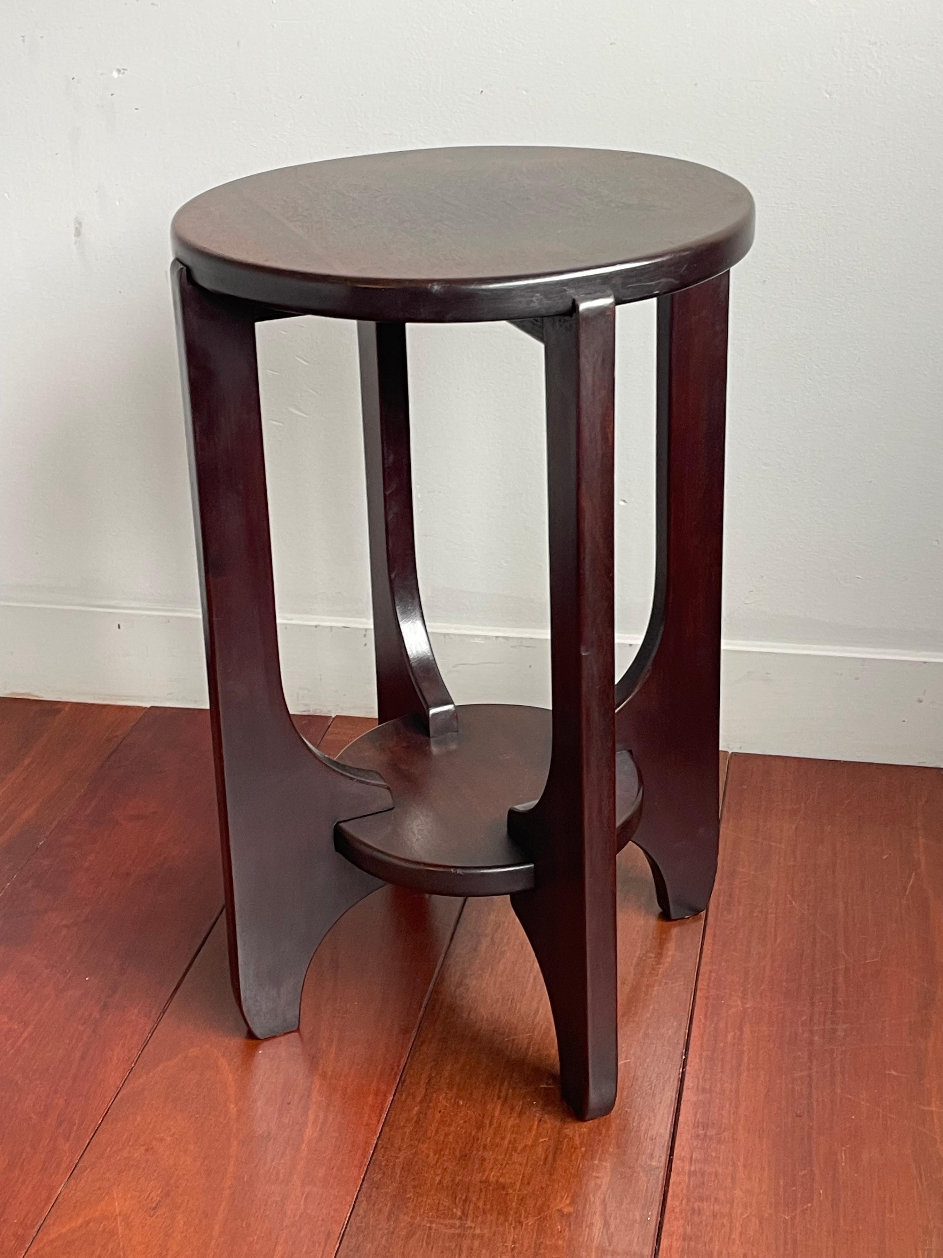 20th Century Timeless Antique Dutch Arts and Crafts Solid Wood Occasional / Wine / End Table