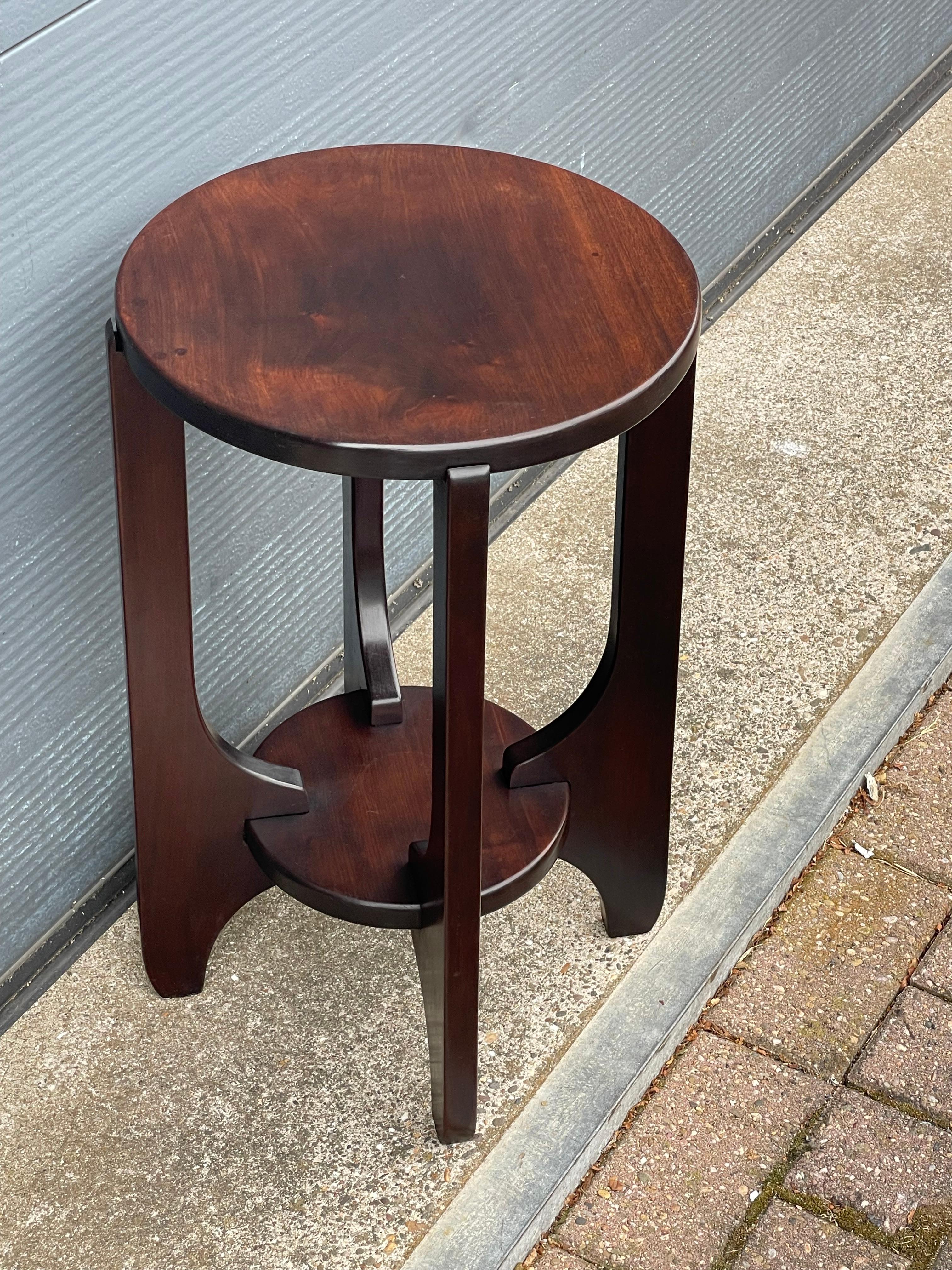 Timeless Antique Dutch Arts and Crafts Solid Wood Occasional / Wine / End Table 2