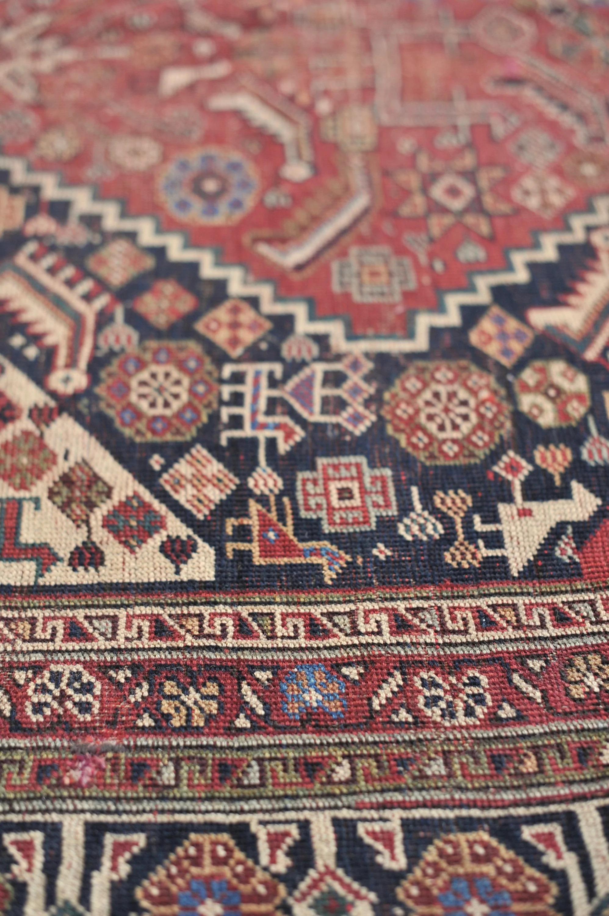 Timeless Antique Nomadic Village Rug For Sale 2