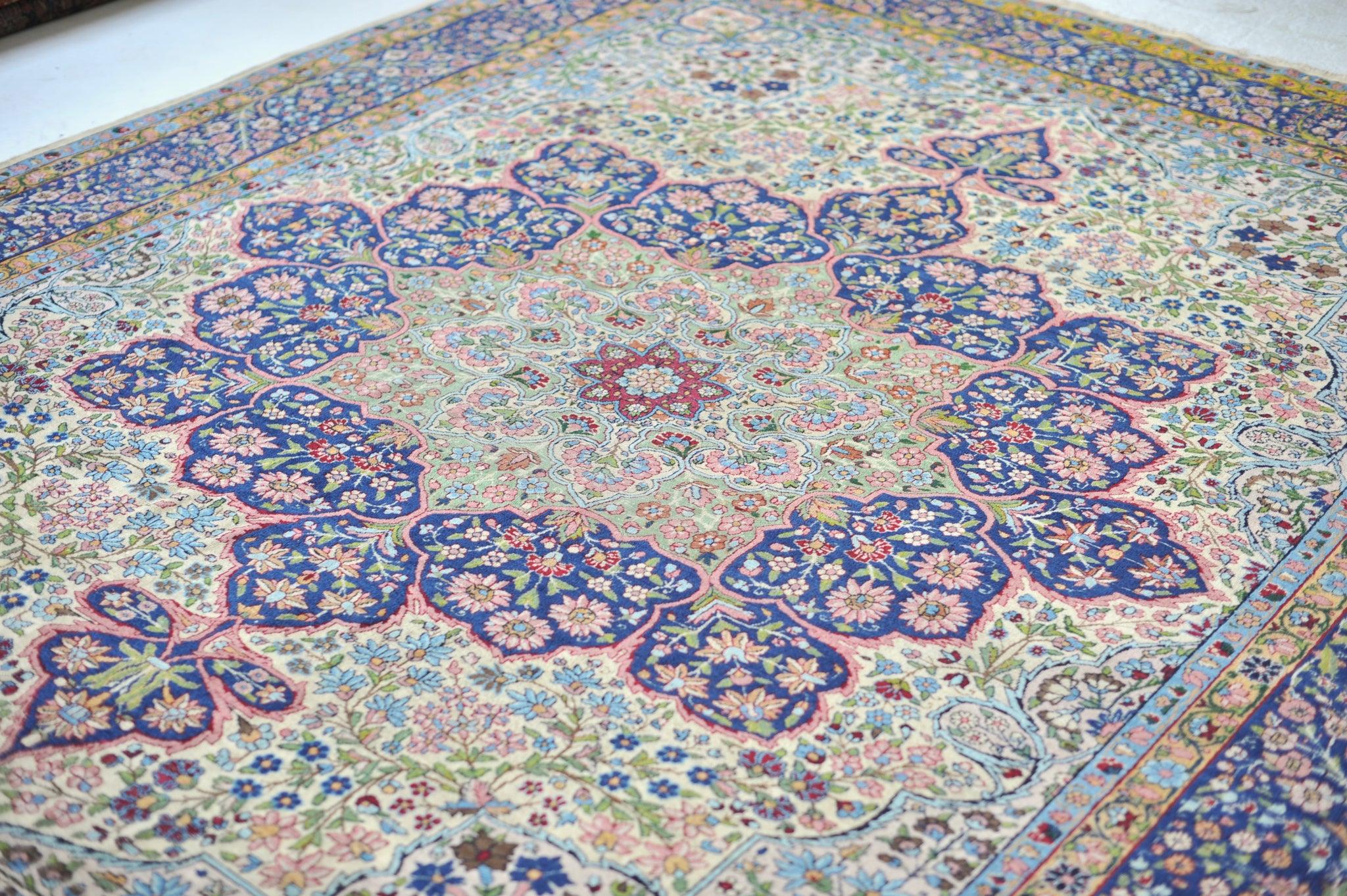 20th Century Timeless Antique Rug W/ Botanical Filled Field Around Stunning Mother Medallion For Sale
