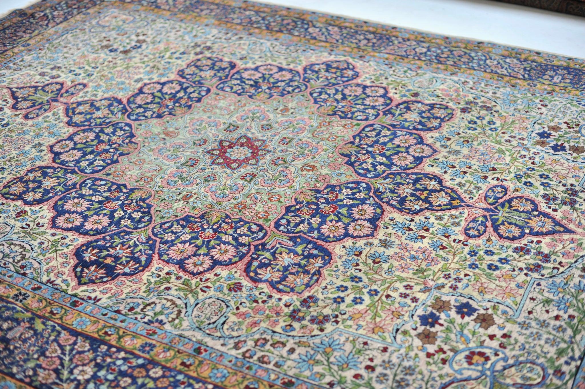 Timeless Antique Rug W/ Botanical Filled Field Around Stunning Mother Medallion For Sale 3