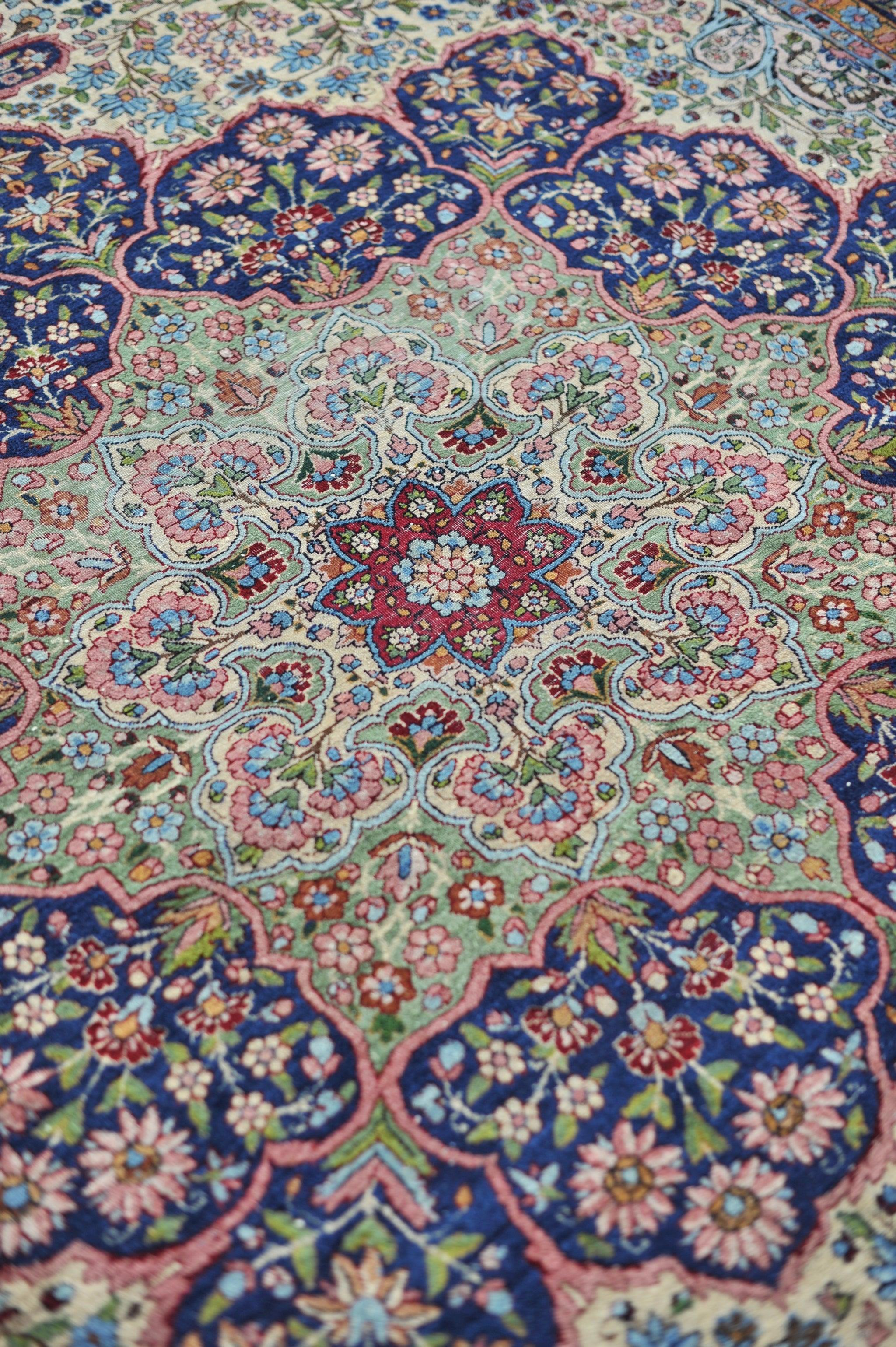 Timeless Antique Rug W/ Botanical Filled Field Around Stunning Mother Medallion For Sale 5