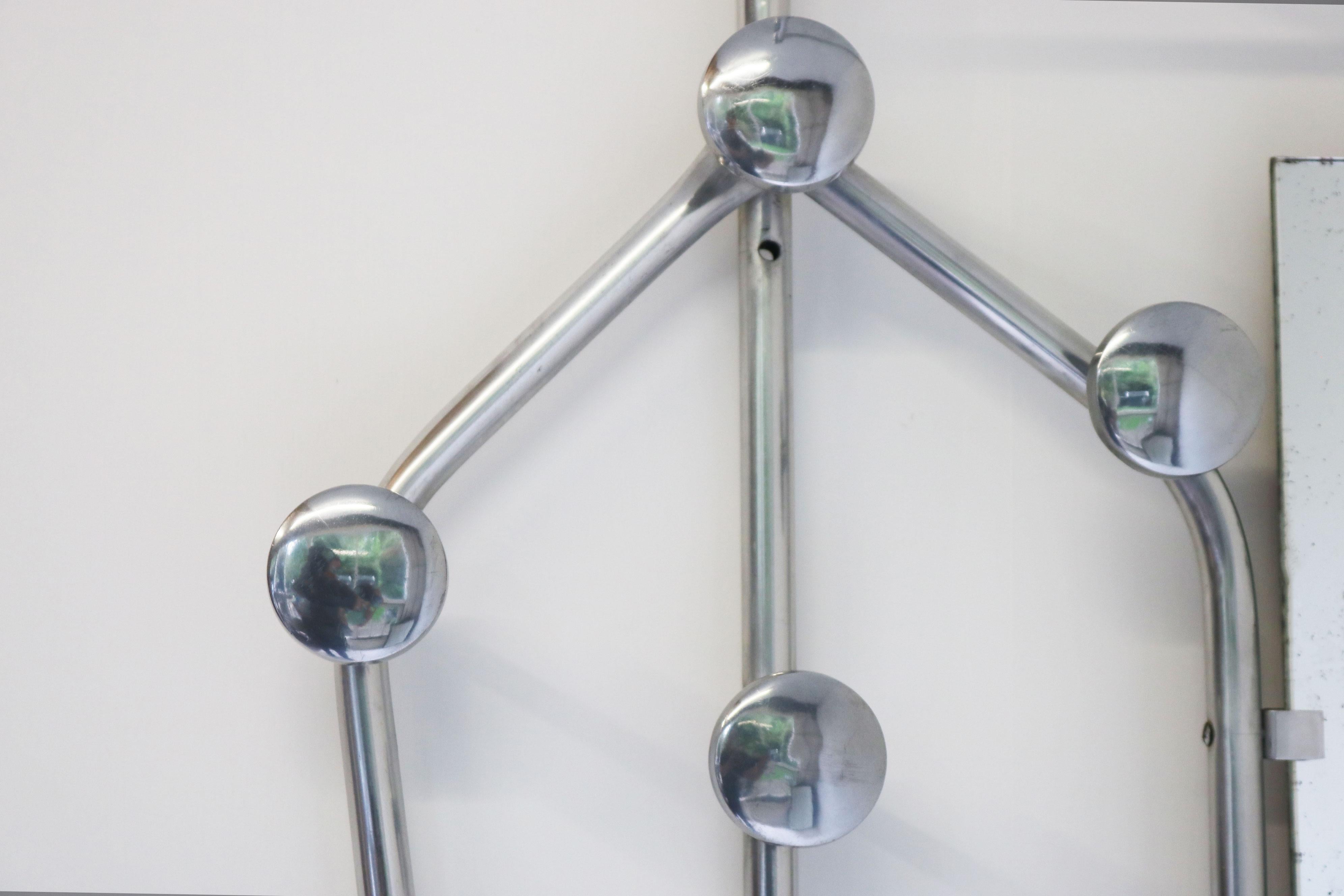 Timeless Art Deco Polished Aluminum Hall Tree Umbrella Stand Coat Rack Bauhaus For Sale 1
