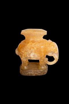 Timeless Artistry: Vintage Pierre Giraudon Elephant Lucite Side Table