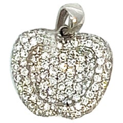 Timeless Beauty Love at First Sight Adam Eve Apple 18k 1.44 ct Diamond Pendant