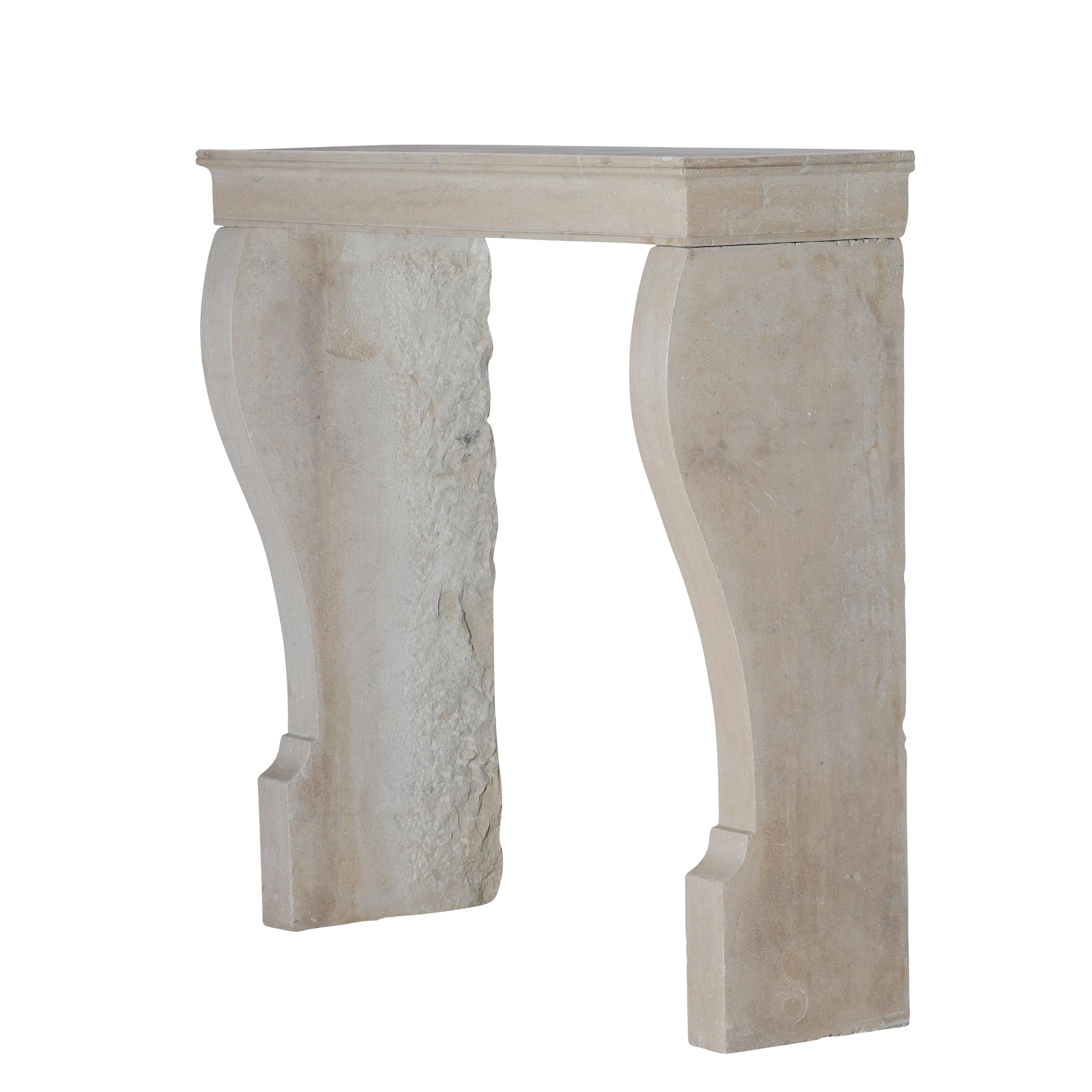 Timeless Beige Stone Surround for Modern, Minimalist and Wabi-Sabi Interiors For Sale 3