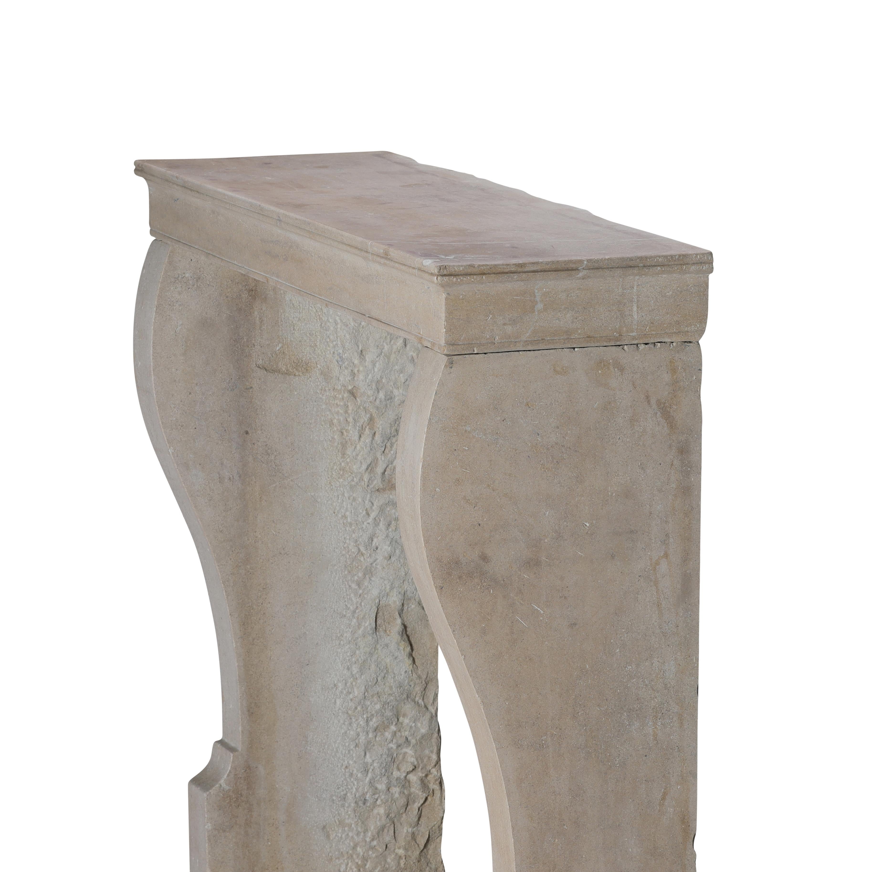 Timeless Beige Stone Surround for Modern, Minimalist and Wabi-Sabi Interiors For Sale 4