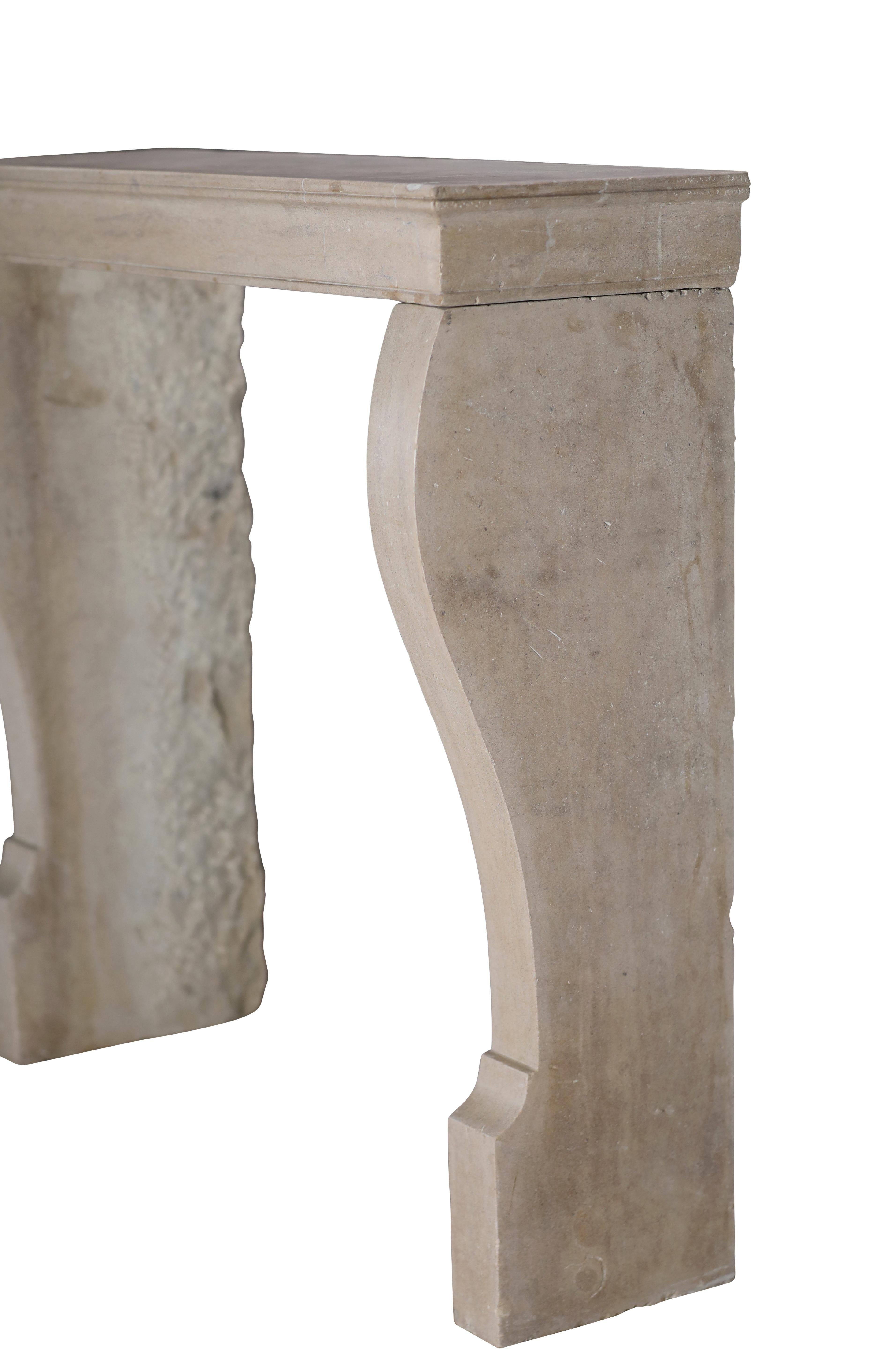 Timeless Beige Stone Surround for Modern, Minimalist and Wabi-Sabi Interiors For Sale 11