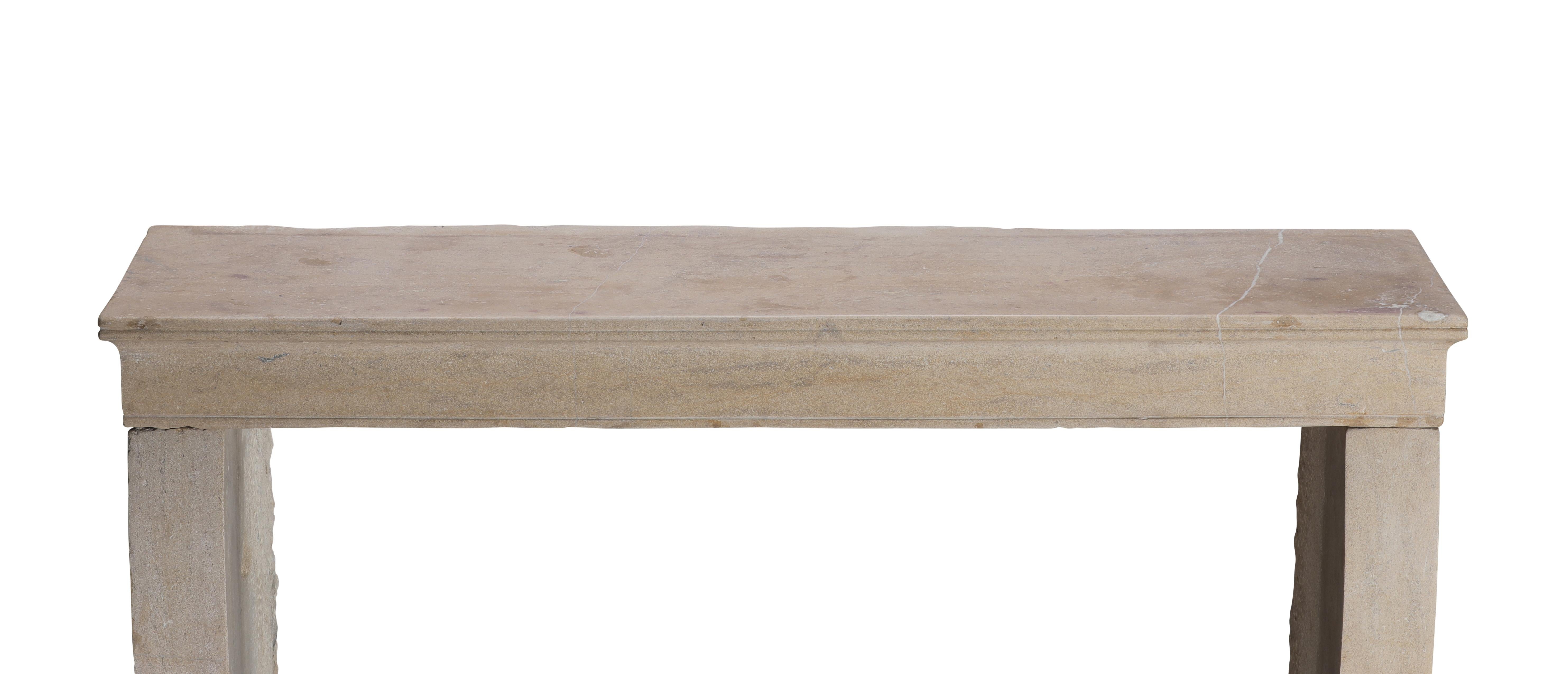 Timeless Beige Stone Surround for Modern, Minimalist and Wabi-Sabi Interiors For Sale 12