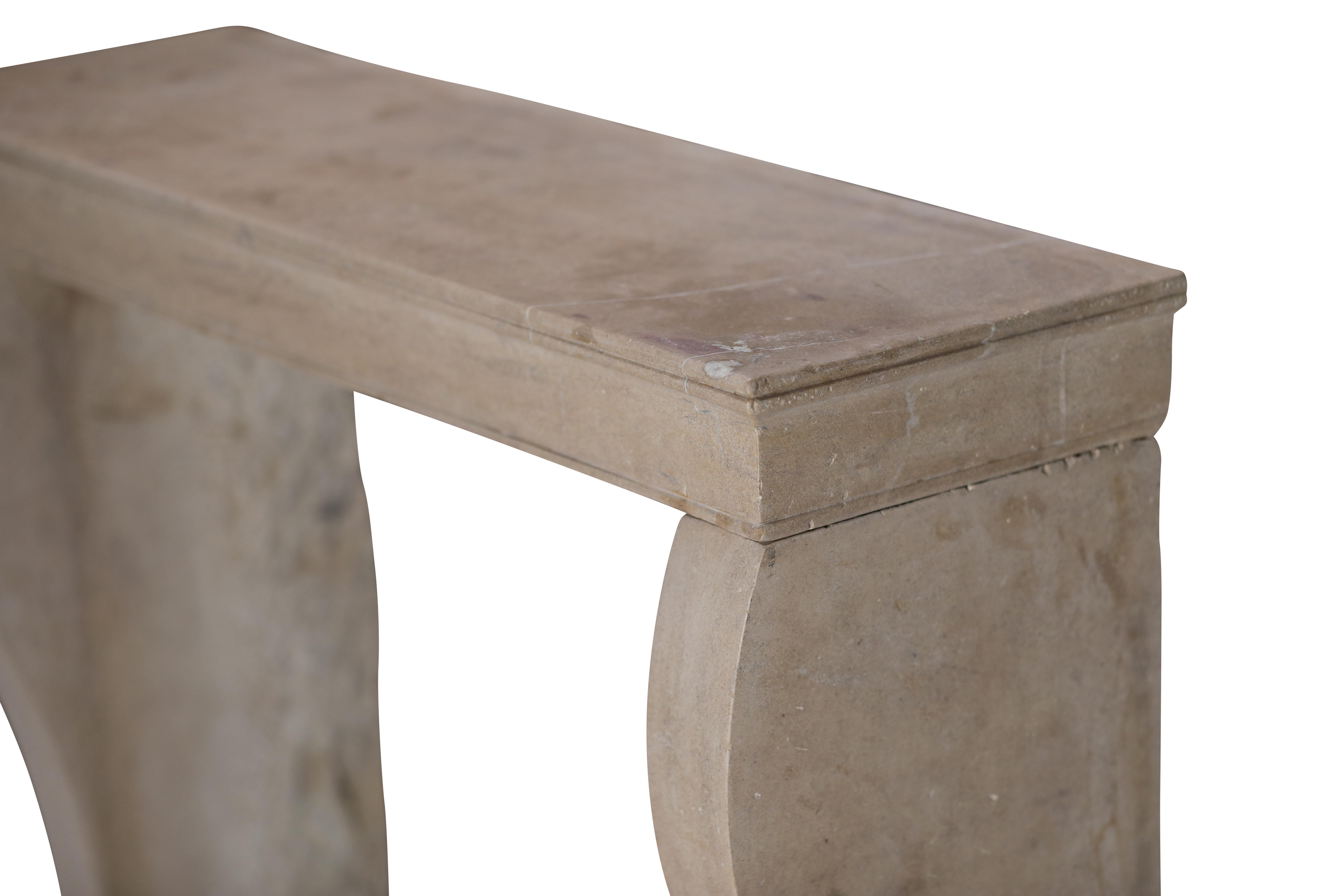 Timeless Beige Stone Surround for Modern, Minimalist and Wabi-Sabi Interiors For Sale 13
