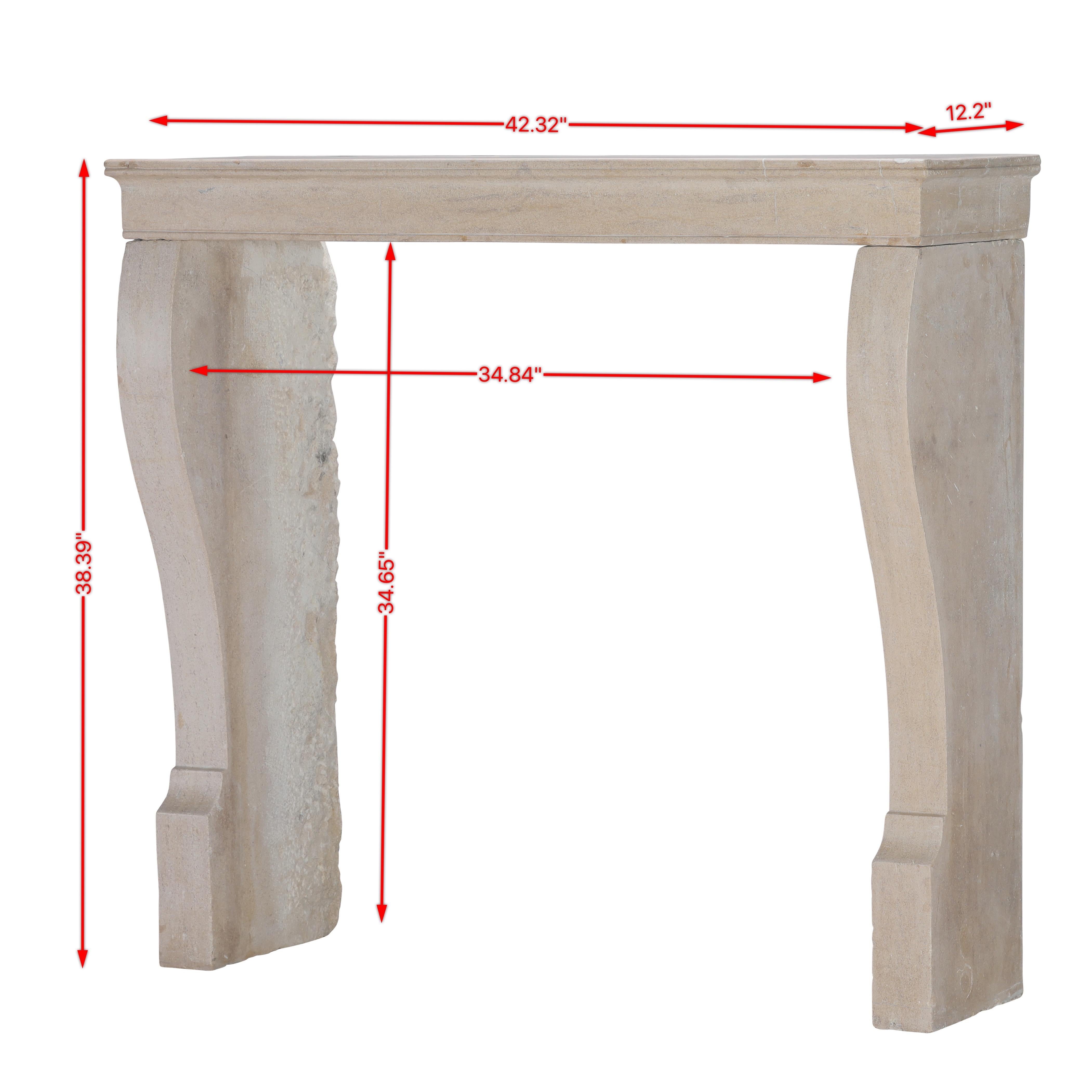 Louis Philippe Timeless Beige Stone Surround for Modern, Minimalist and Wabi-Sabi Interiors For Sale