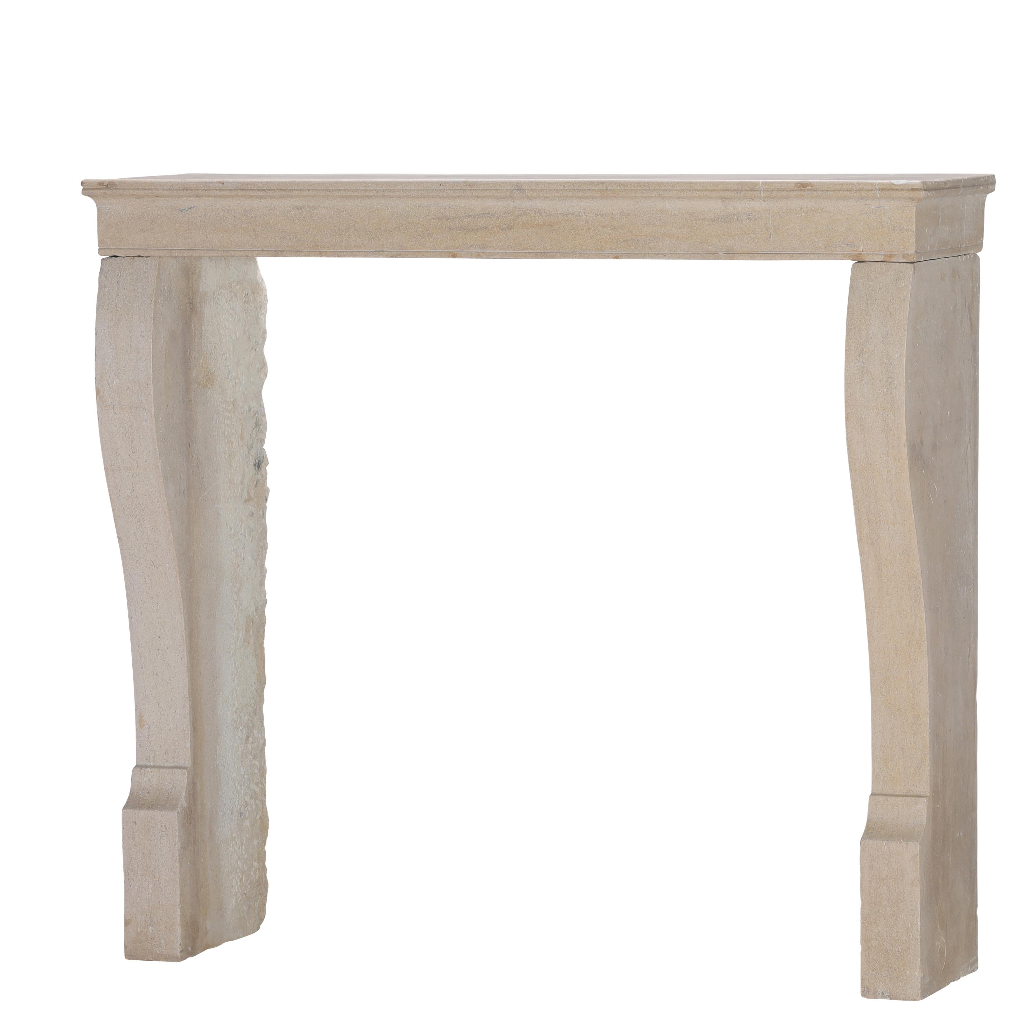 19th Century Timeless Beige Stone Surround for Modern, Minimalist and Wabi-Sabi Interiors For Sale