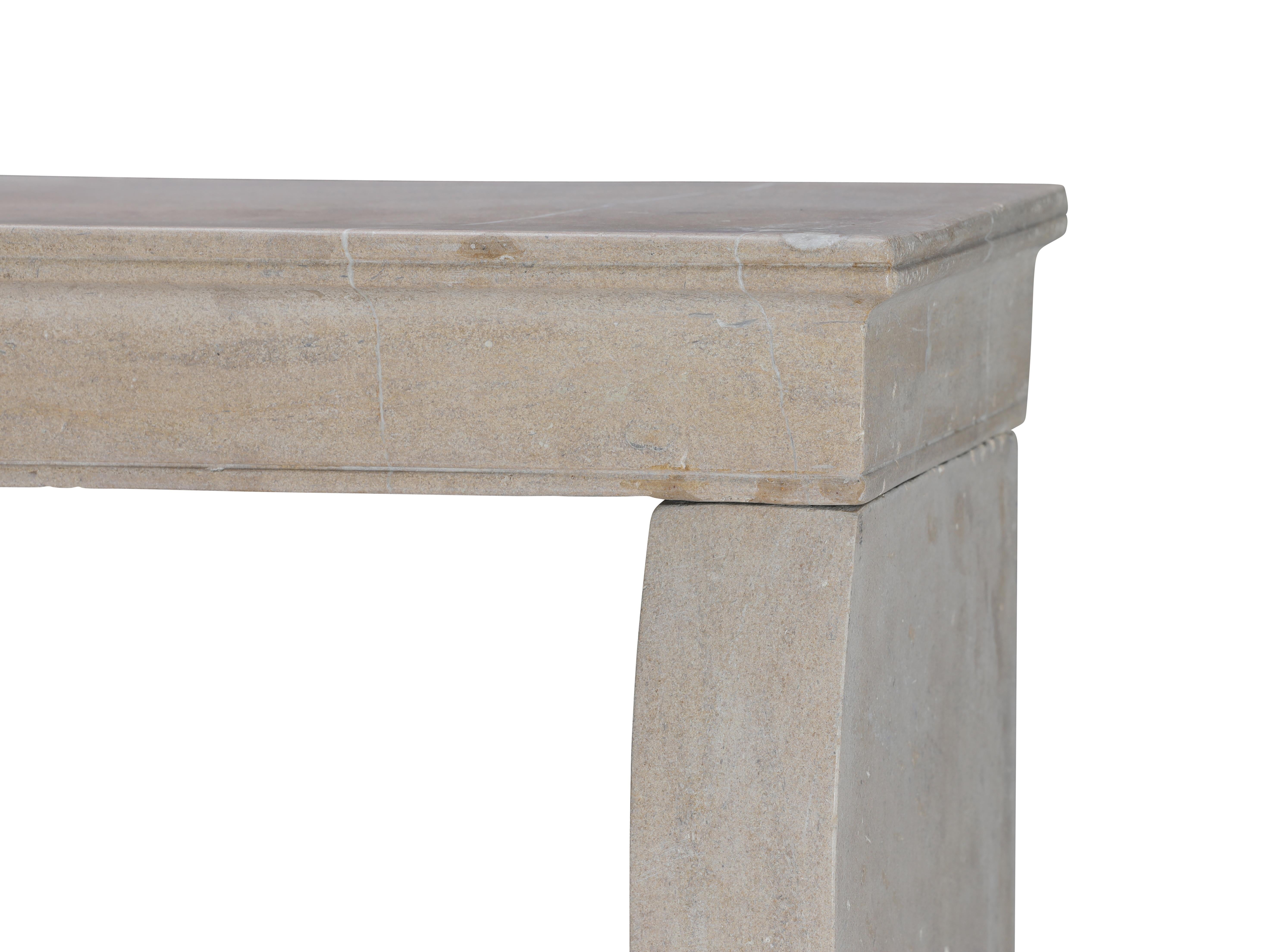 Timeless Beige Stone Surround for Modern, Minimalist and Wabi-Sabi Interiors For Sale 2