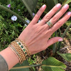 Timeless Bezel Set Ombre Emerald Band