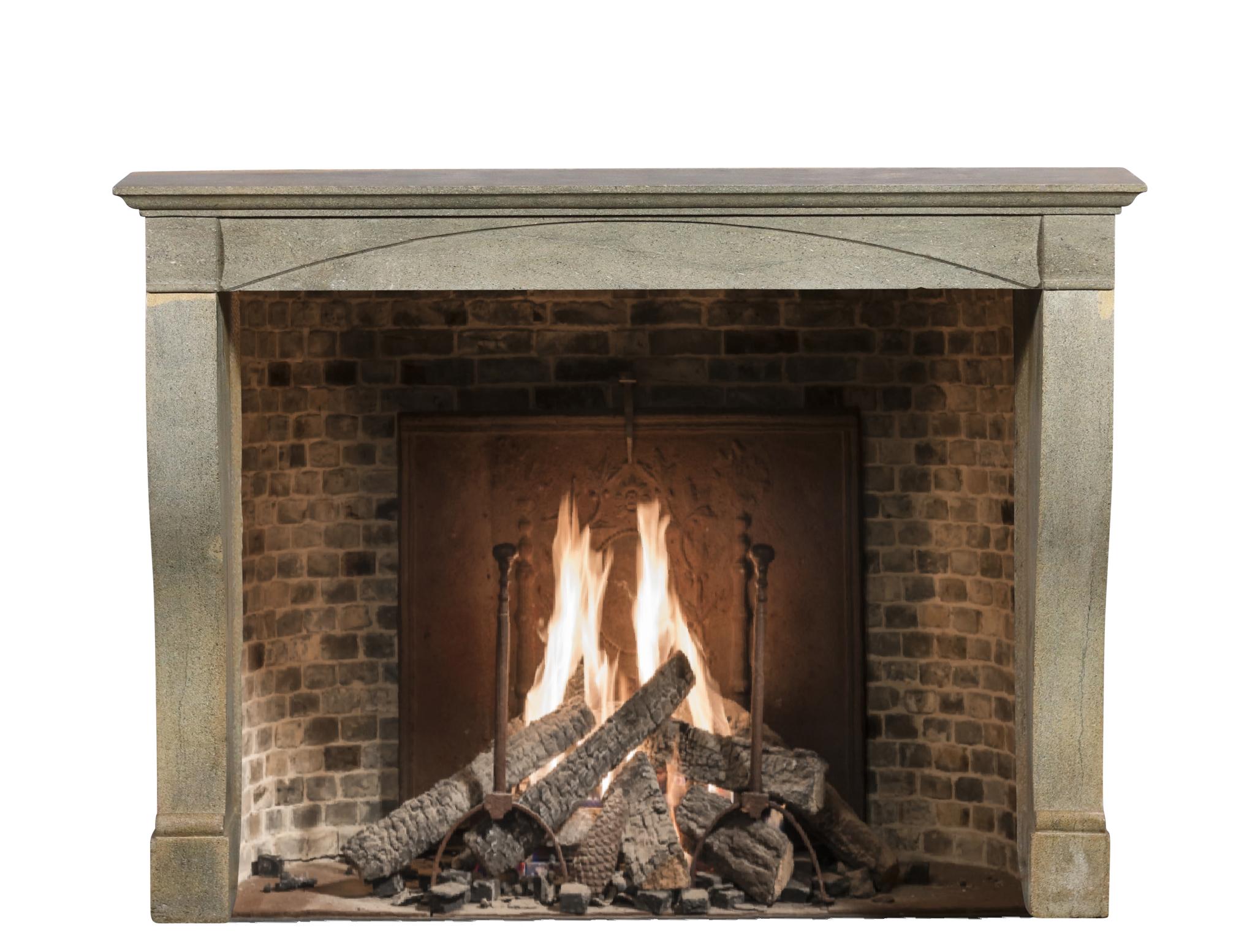 Stone Timeless Bicolor Parisian Reclaimed Fireplace Surround Louis Philippe Style For Sale