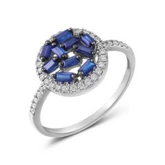 Timeless Blue Sapphire Every Day Diamonds White Gold Stud Earrings for Her