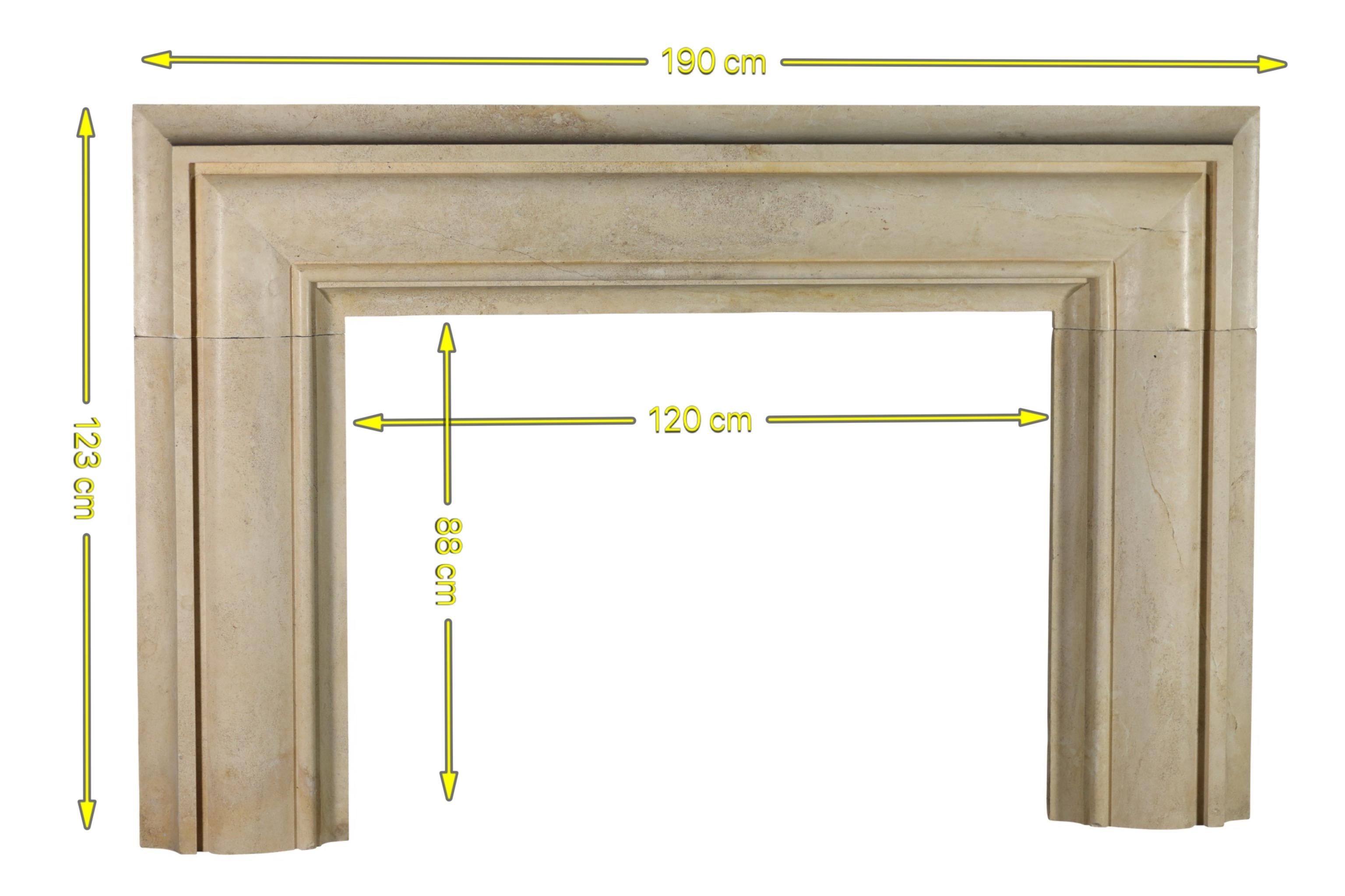 Timeless Bolection Stone Fireplace Surround For Sale 7